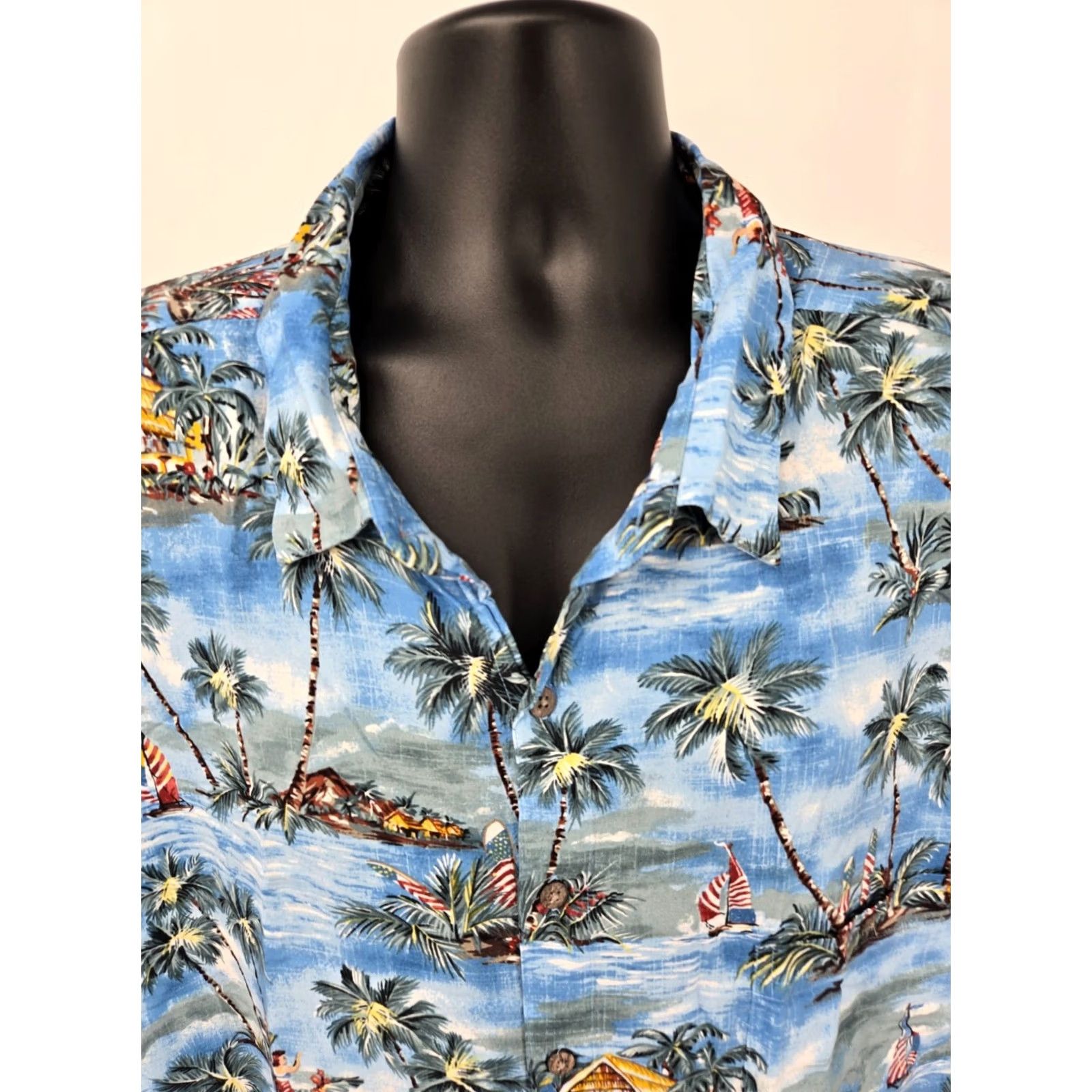 Vintage Batik Bay Hawaiian Shirt 4XB BIG Blue Floral Aloha Camp Lightweight Men Shirt Big & Tall Blue Floral Summer Holiday 90s Hawaii Mens Size US XXL / EU 58 / 5 - 3 Thumbnail