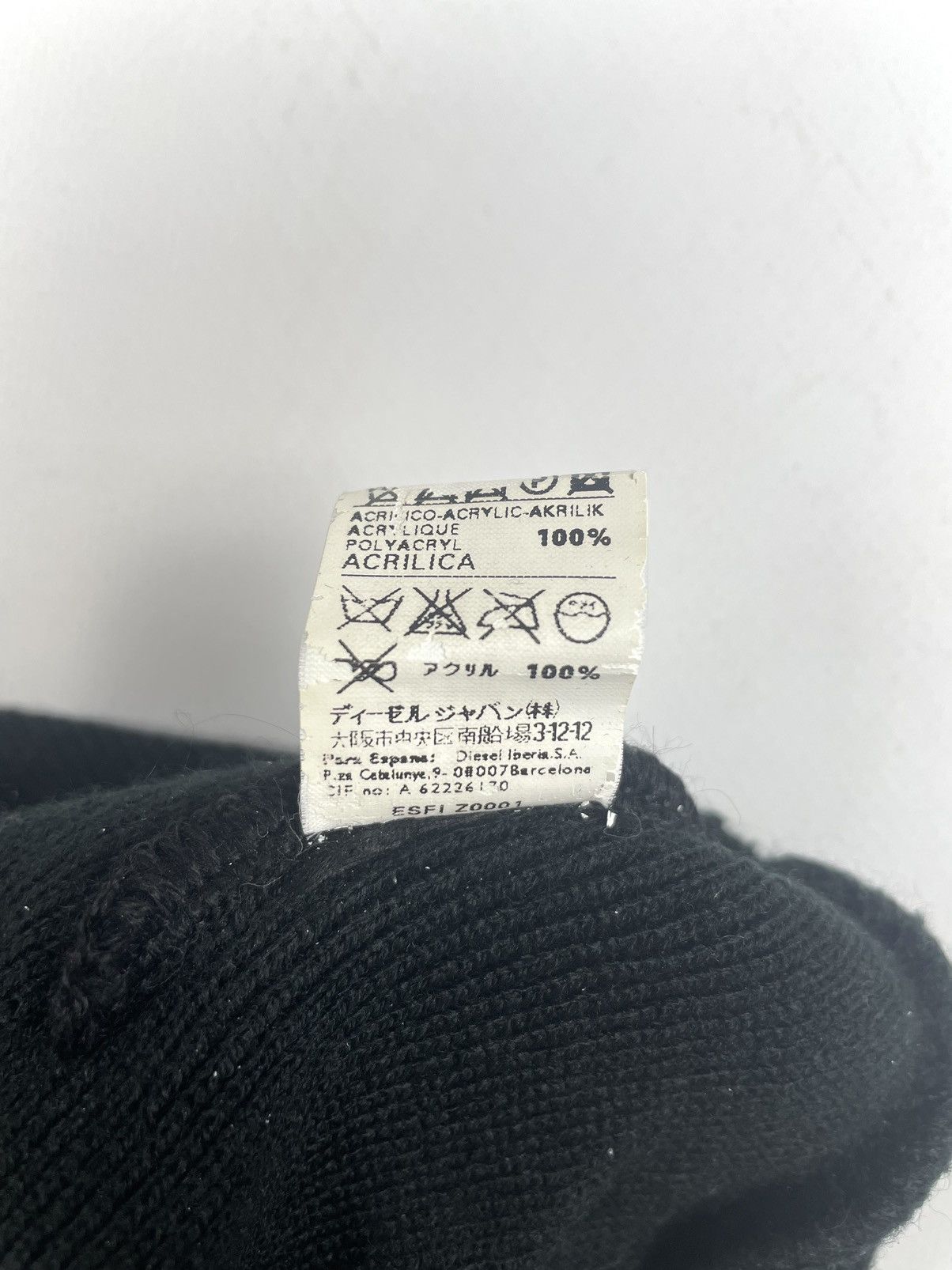 Diesel Diesel Y2K Vintage Logo Black Beanie Made in Italy 🇮🇹 Size ONE SIZE - 4 Thumbnail