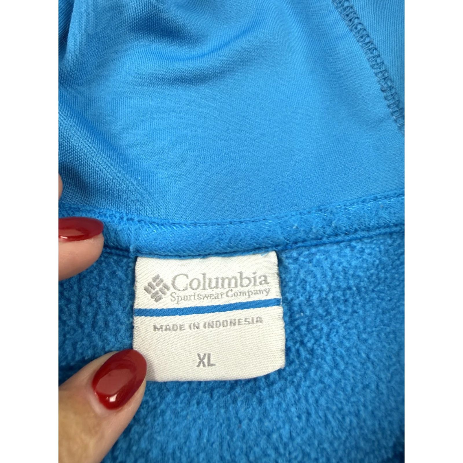 Vintage Columbia Fleece Jacket Womens XL Blue Hooded Full Zip Pockets Warm Outdoor Size XL / US 12-14 / IT 48-50 - 4 Thumbnail