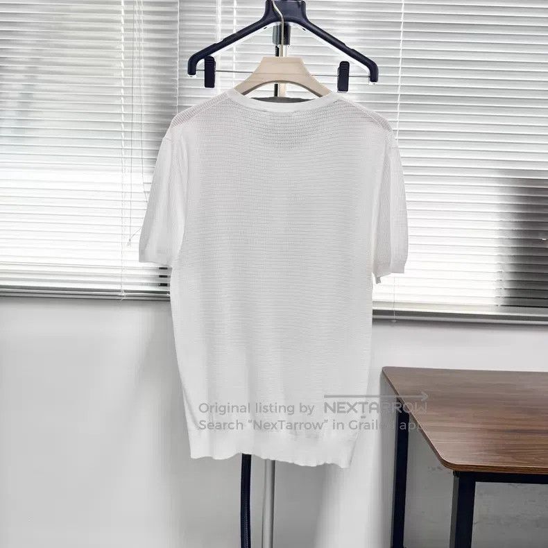 Hermes Hermes Short Sleeve T-Shirt, Waffle Henley Neck, White Size US L / EU 52-54 / 3 - 2 Thumbnail