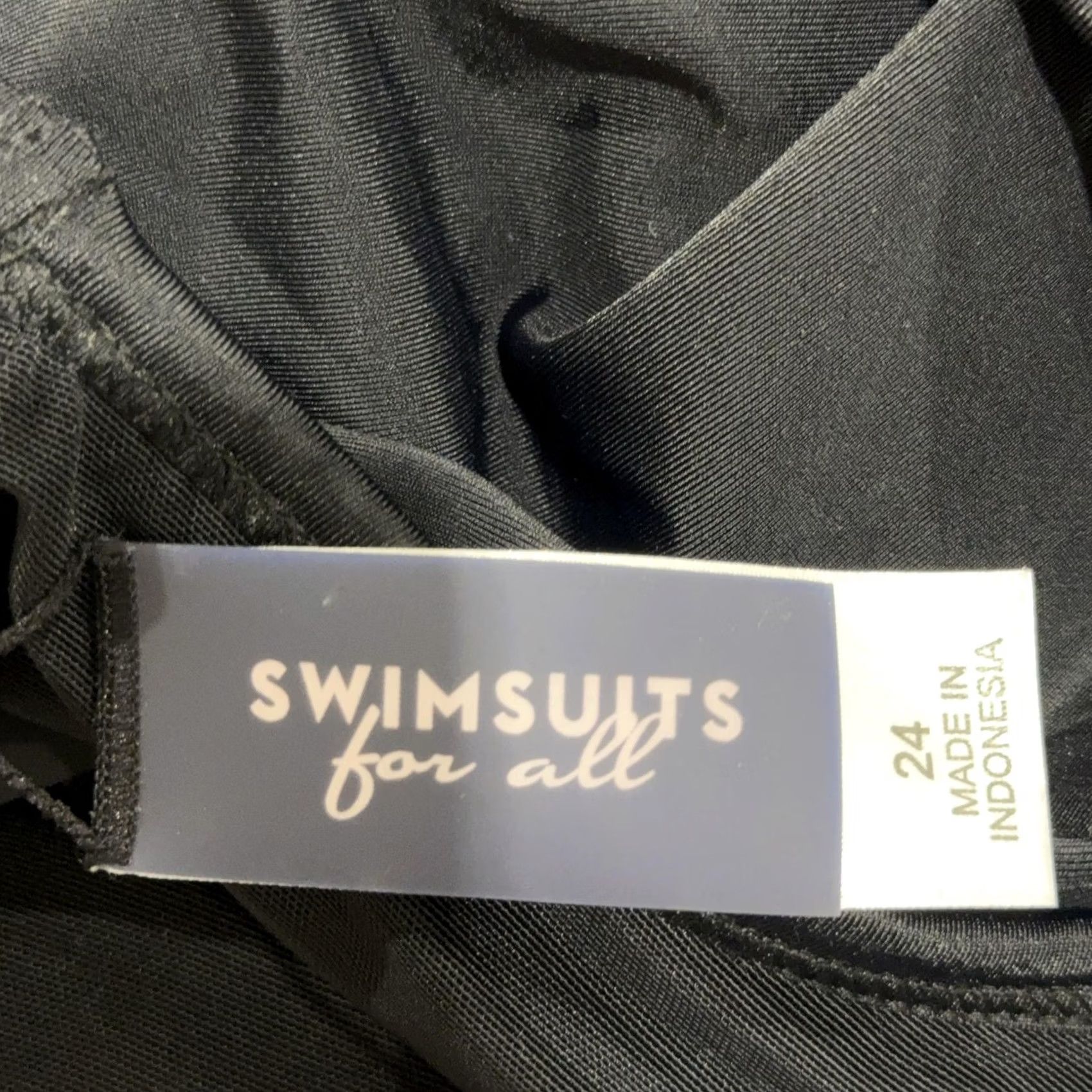 Vintage Swimsuits For All Swim Dress Women's 24 Black One Piece Stretch Tummy Control Size 4XL / US 24-26 - 5 Thumbnail