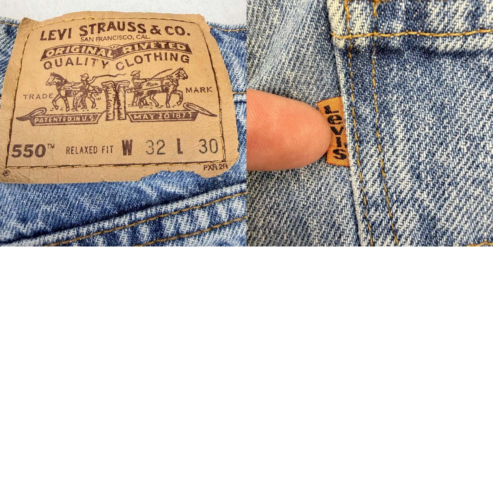 Levi's VTG Orange Tab Levi's 550 Jeans 32 x 30 Light Wash Denim Y2K USA Fabric Size US 32 / EU 48 - 9 Thumbnail