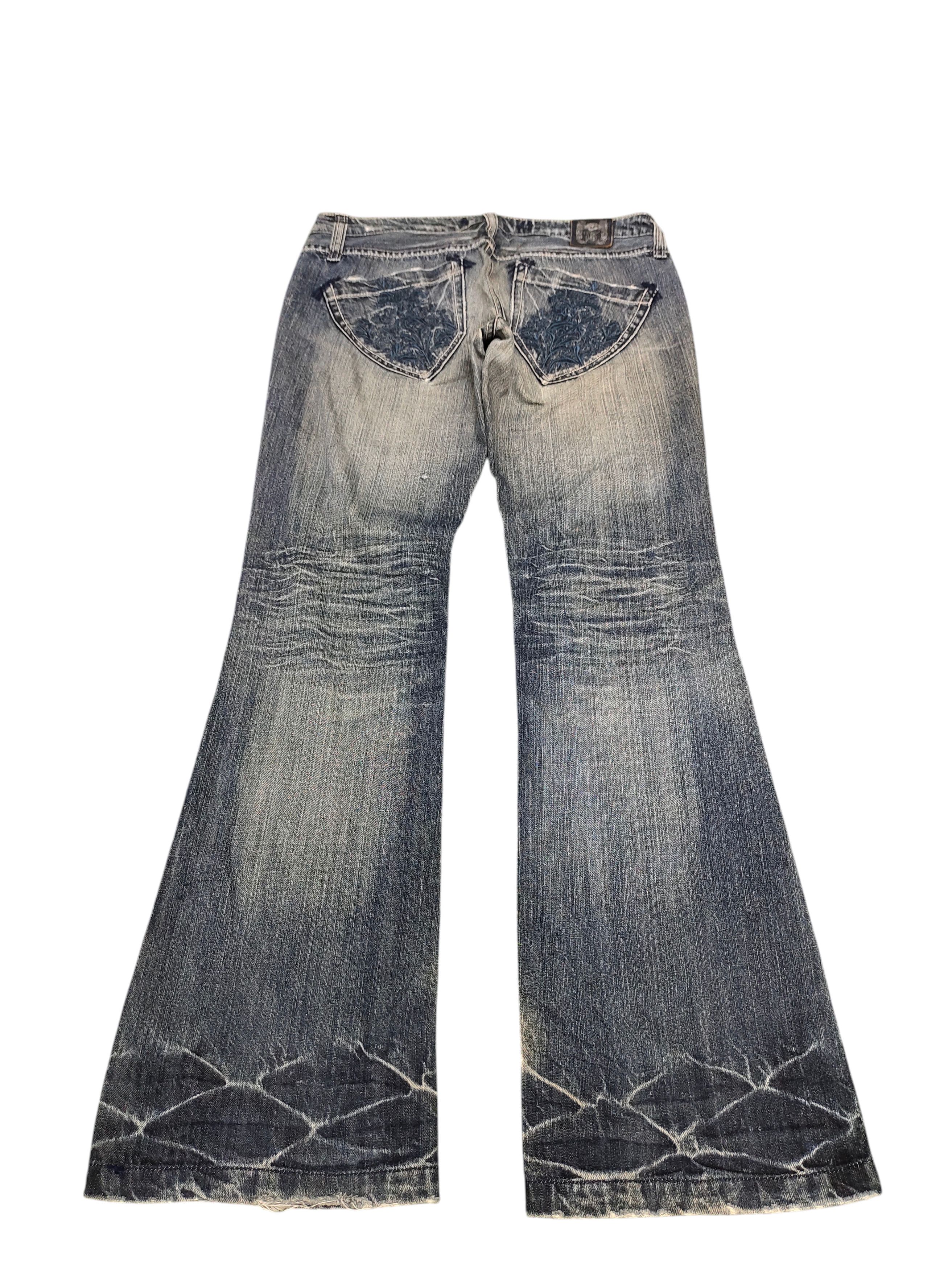 Le Grande Bleu (L.G.B.) Flare Jeans True Brit Embroidered Denim Bootcut Low Rise Size US 30 / EU 46 - 2 Thumbnail