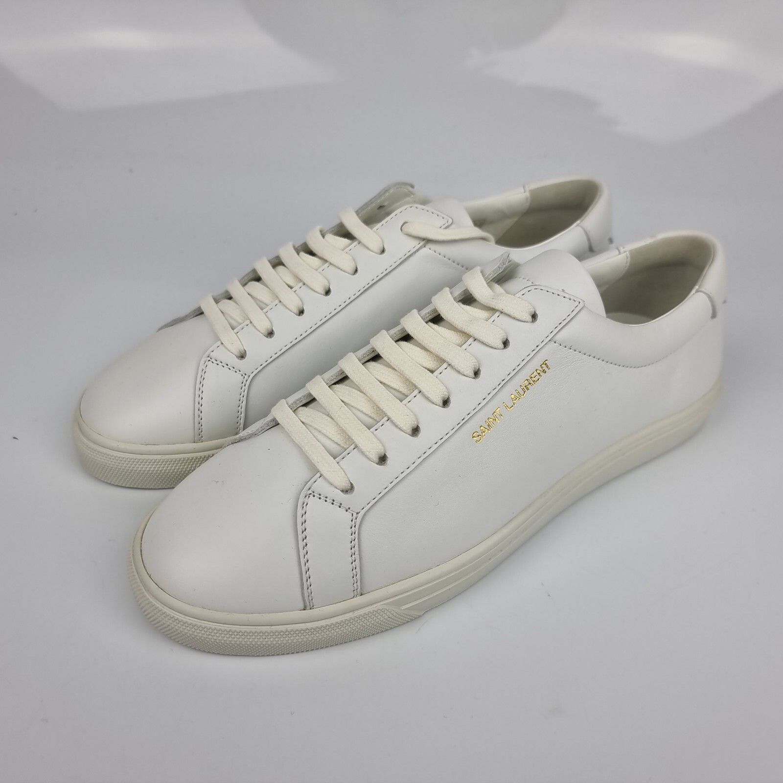 SAINT LAURENT White Andy Low Top Sneakers New (Euro Size:10.