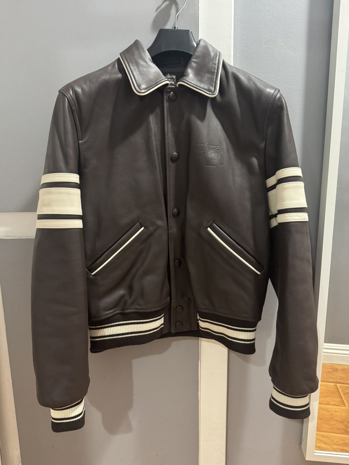 Stussy Stussy X Wales Bonner Leather Jacket 🍫 | Grailed