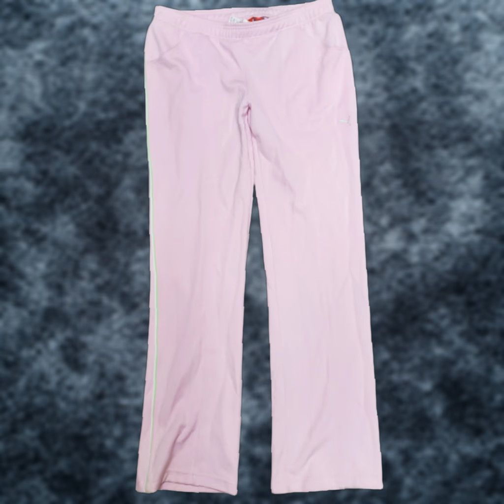 Puma VINTAGE Womens PUMA Knit Pants 2XL Pink Light Pink Lady Pistachio Green Sweat Pants Track Pants Womens Size 40" / US 18 - 1 Thumbnail