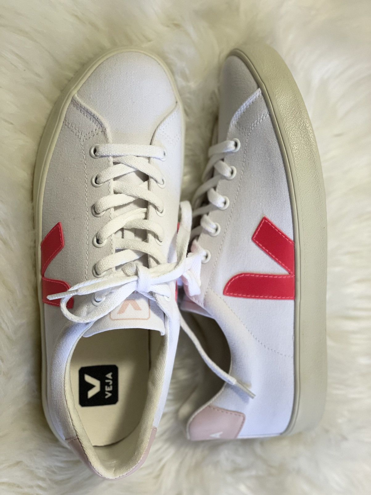 Veja Veja Womens Esplar SE Canvas Shoes White Rose Fluo Petale Size US 10 / IT 40 - 11 Thumbnail