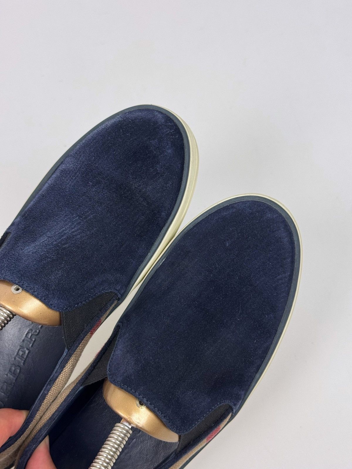 Burberry Faded Burberry Nova Check Suede Slip On Shoes Size US 5 / EU 37 - 9 Thumbnail
