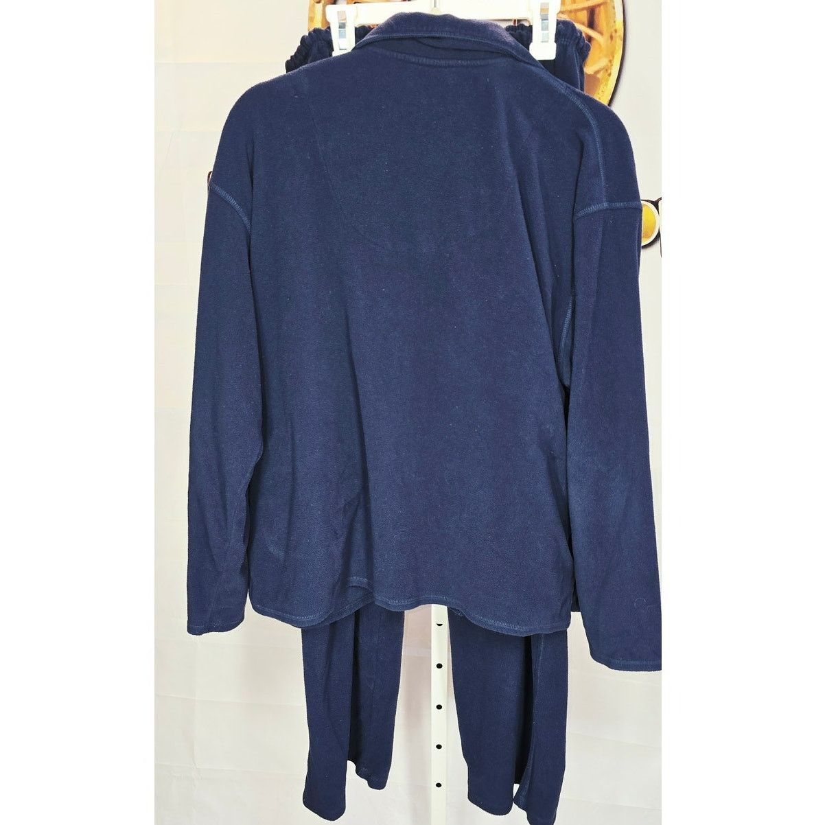 Other St. Eve Intimates Navy Blue Fleece Pajama Set - Size Large Size L / US 10 / IT 46 - 2 Thumbnail