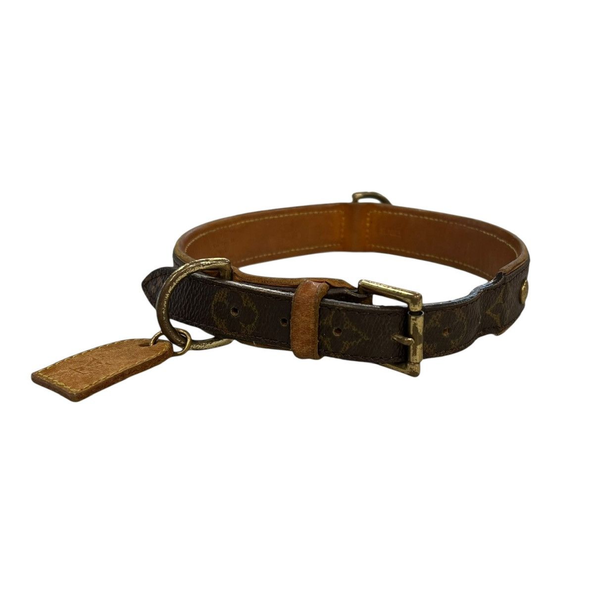 image of Louis Vuitton Monogram Baxter Gm XL Dog Collar in Brown, Men's