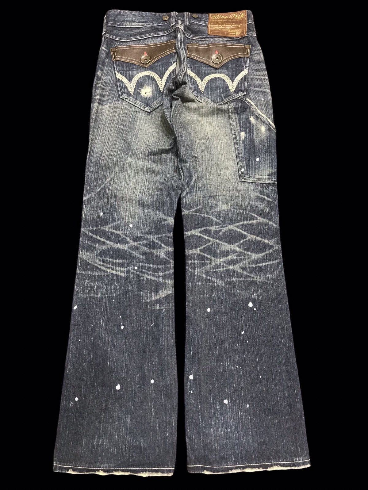 Edwin 💥FLARE💥ARCHIVAL EDWIN PAINT SPLATTER DISTRESSED DENIM F255 Size US 30 / EU 46 - 2 Thumbnail