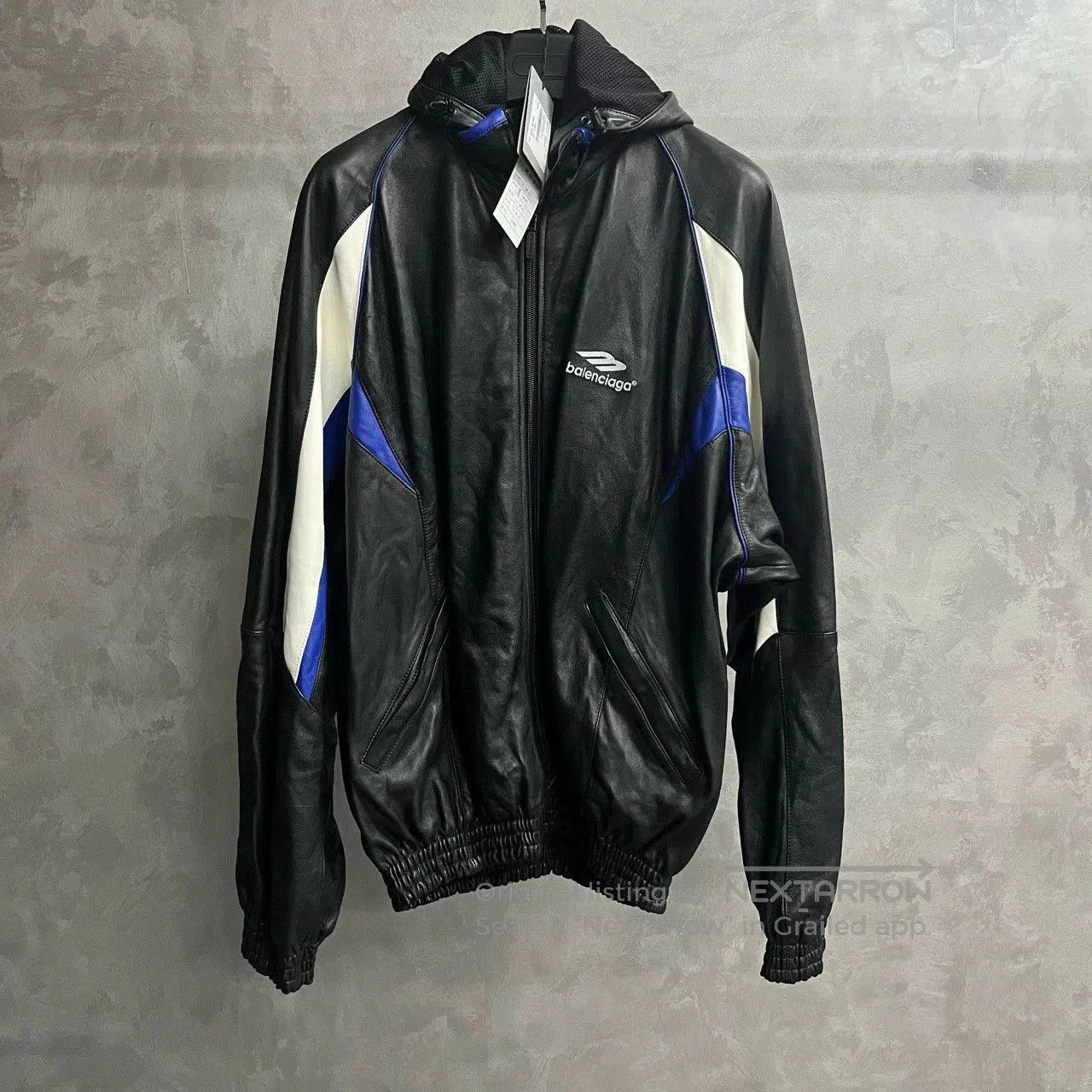 Balenciaga Balenciaga Colorblock Logo Hooded Leather Jacket. Size US M / EU 48-50 / 2 - 1 Thumbnail