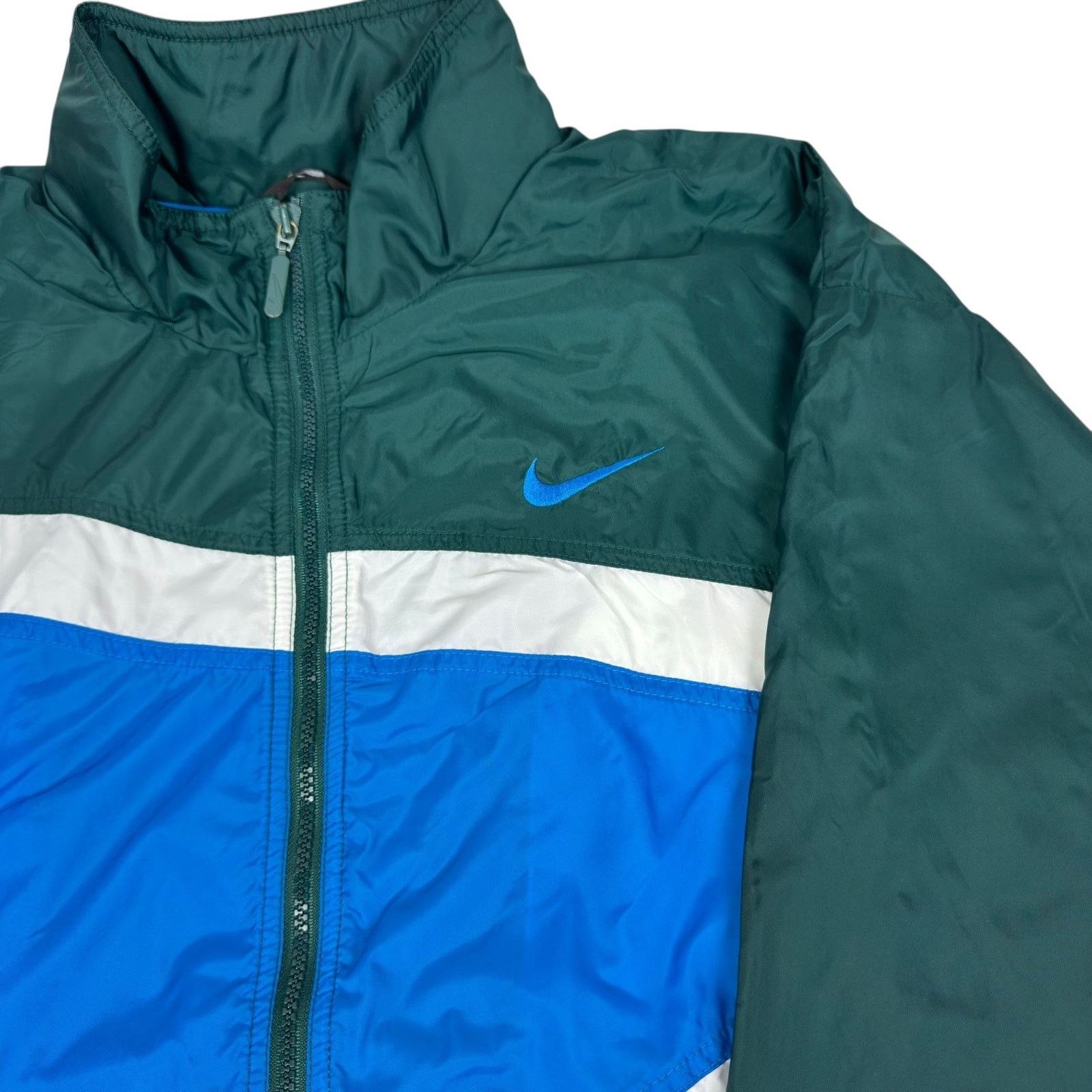 Nike Vintage Nike Men's Green Blue Swoosh Logo Full Zip Jacket XL Size US XL / EU 56 / 4 - 3 Thumbnail