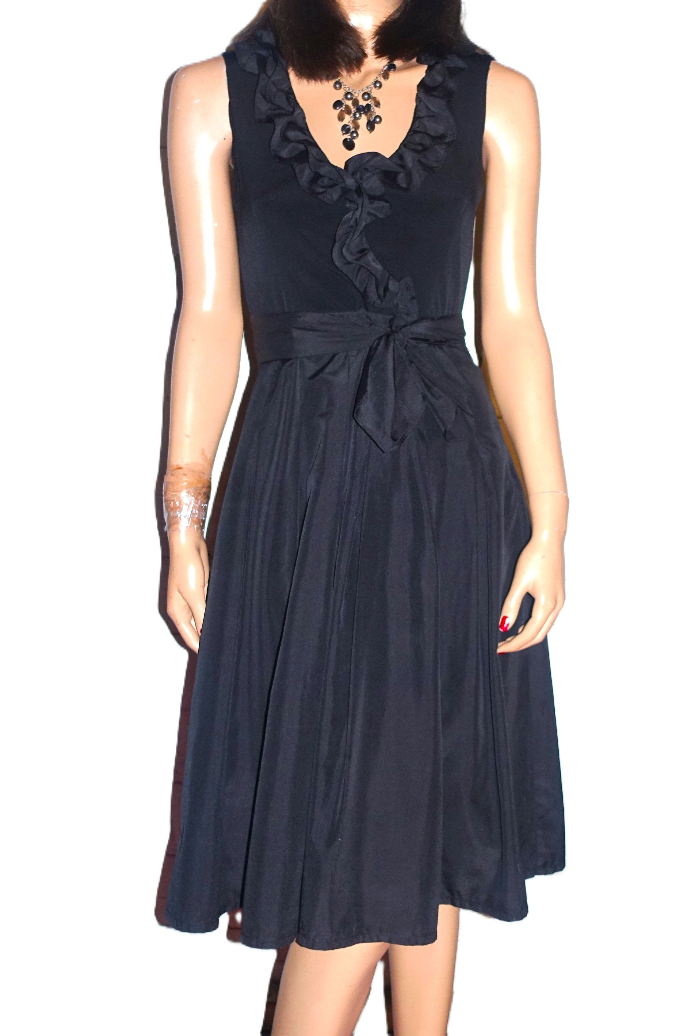 Other Jessica Howard Ruffle Black Party Dress 4 Size S / US 4 / IT 40 - 1 Thumbnail