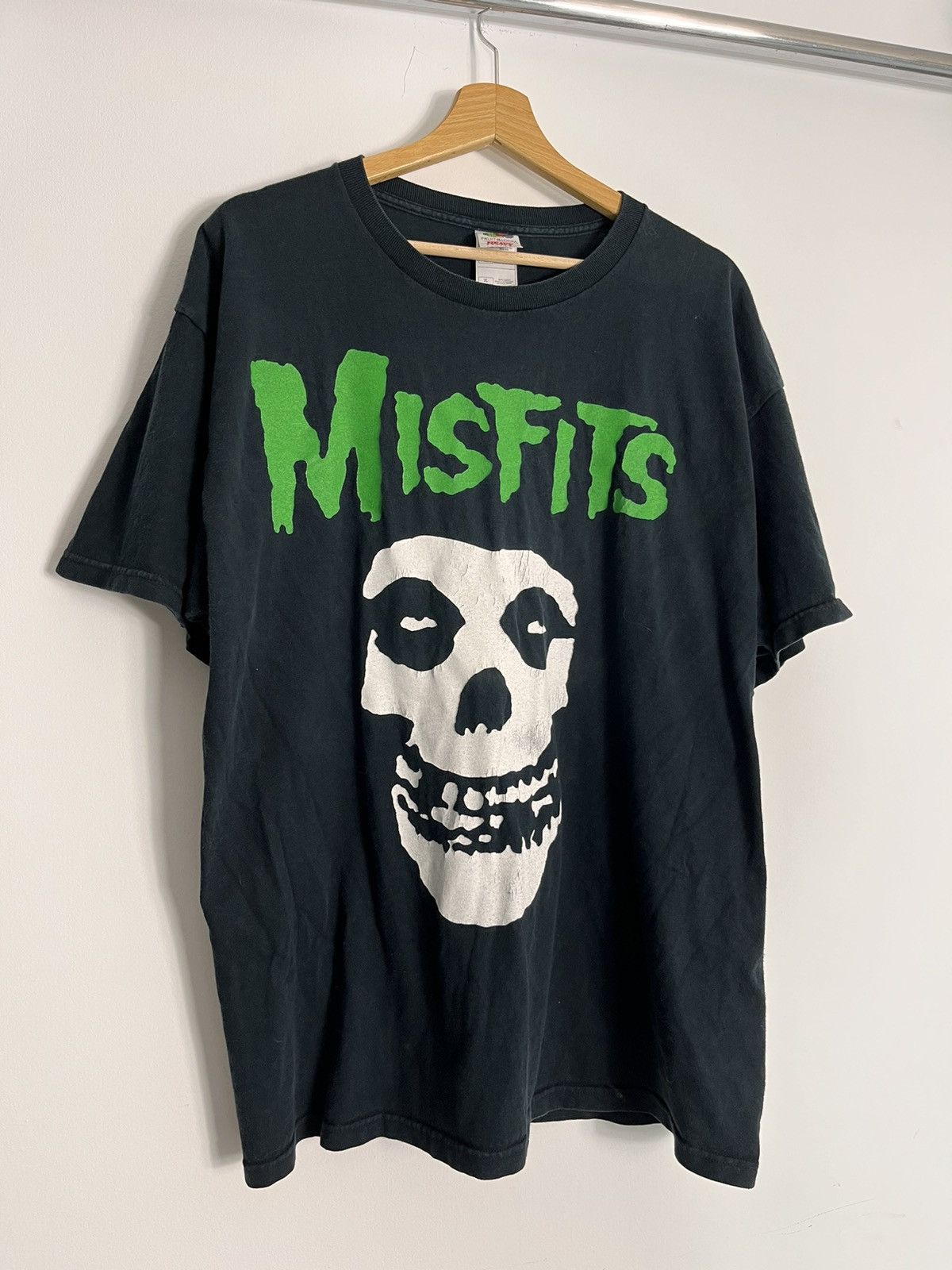 image of Band Tees x Misfits Vintage Misfits 90’S Tee Punk Ghost Skull Punks Green OG in Black (Size XL)