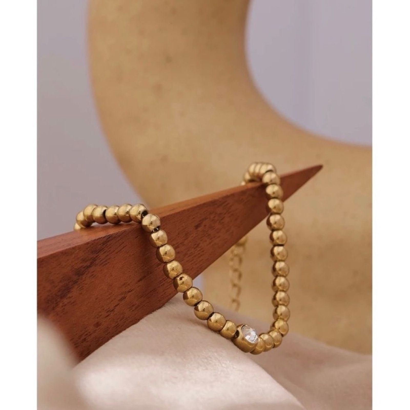 Other 18K Gold Plated Beaded Bangle Size ONE SIZE - 4 Thumbnail