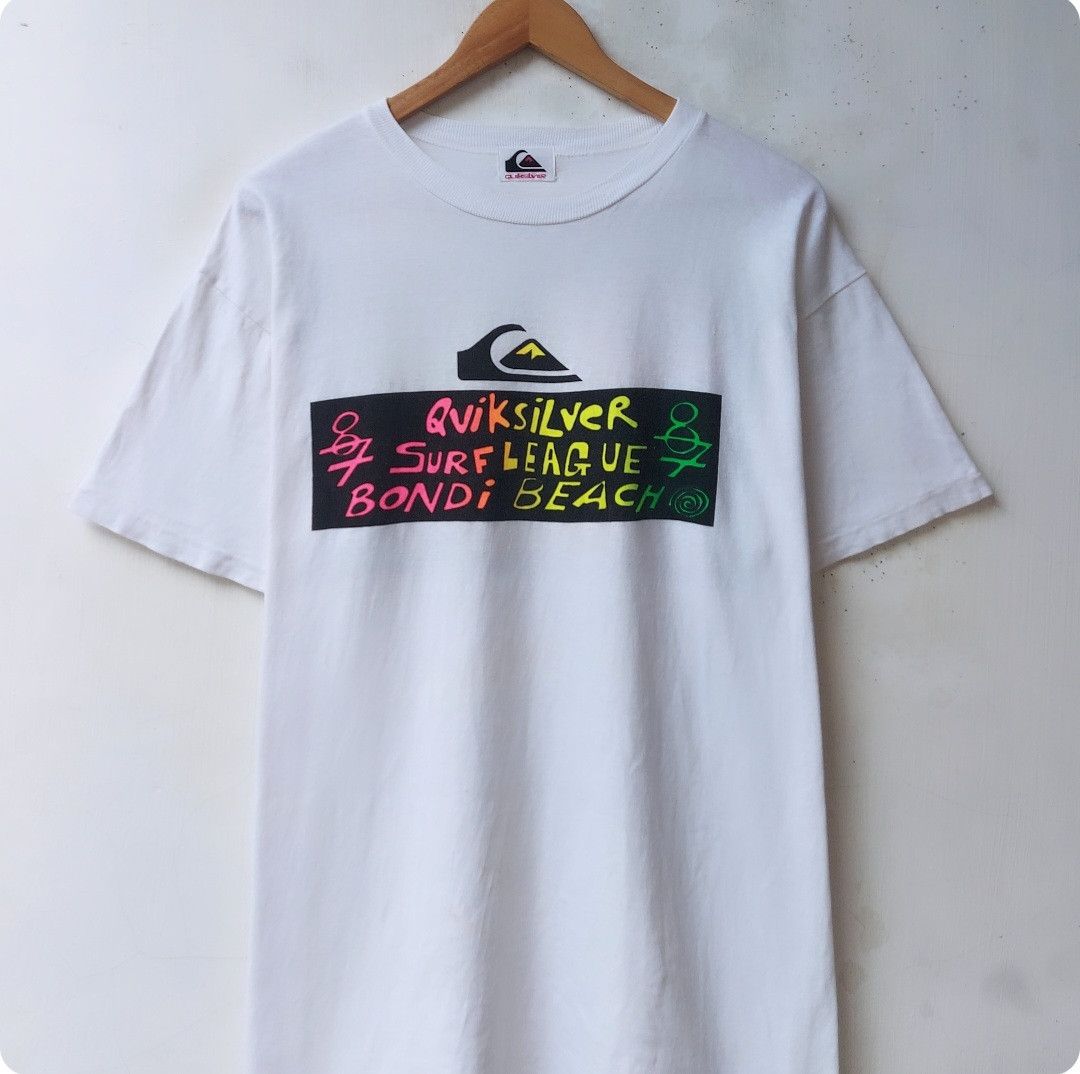 Quiksilver Vtg 90s QUIKSILVER Surf Beach Tshirt Size US M / EU 48-50 / 2 - 3 Thumbnail