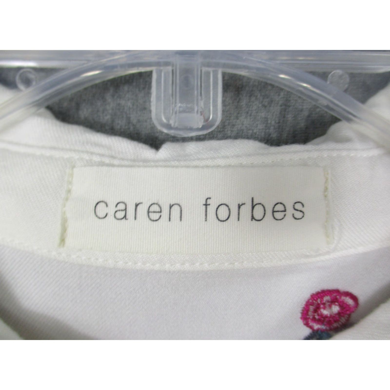 Vintage Caren Forbes Shirt Womens Large White Embroidered Floral Button Front Tunic Size L / US 10 / IT 46 - 4 Thumbnail
