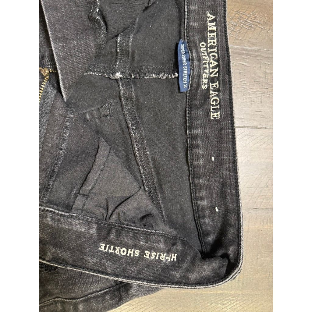 American Eagle Outfitters American Eagle Super Stretch HiRise Shorts Crochet Black Size 32" / US 10 / IT 46 - 4 Thumbnail