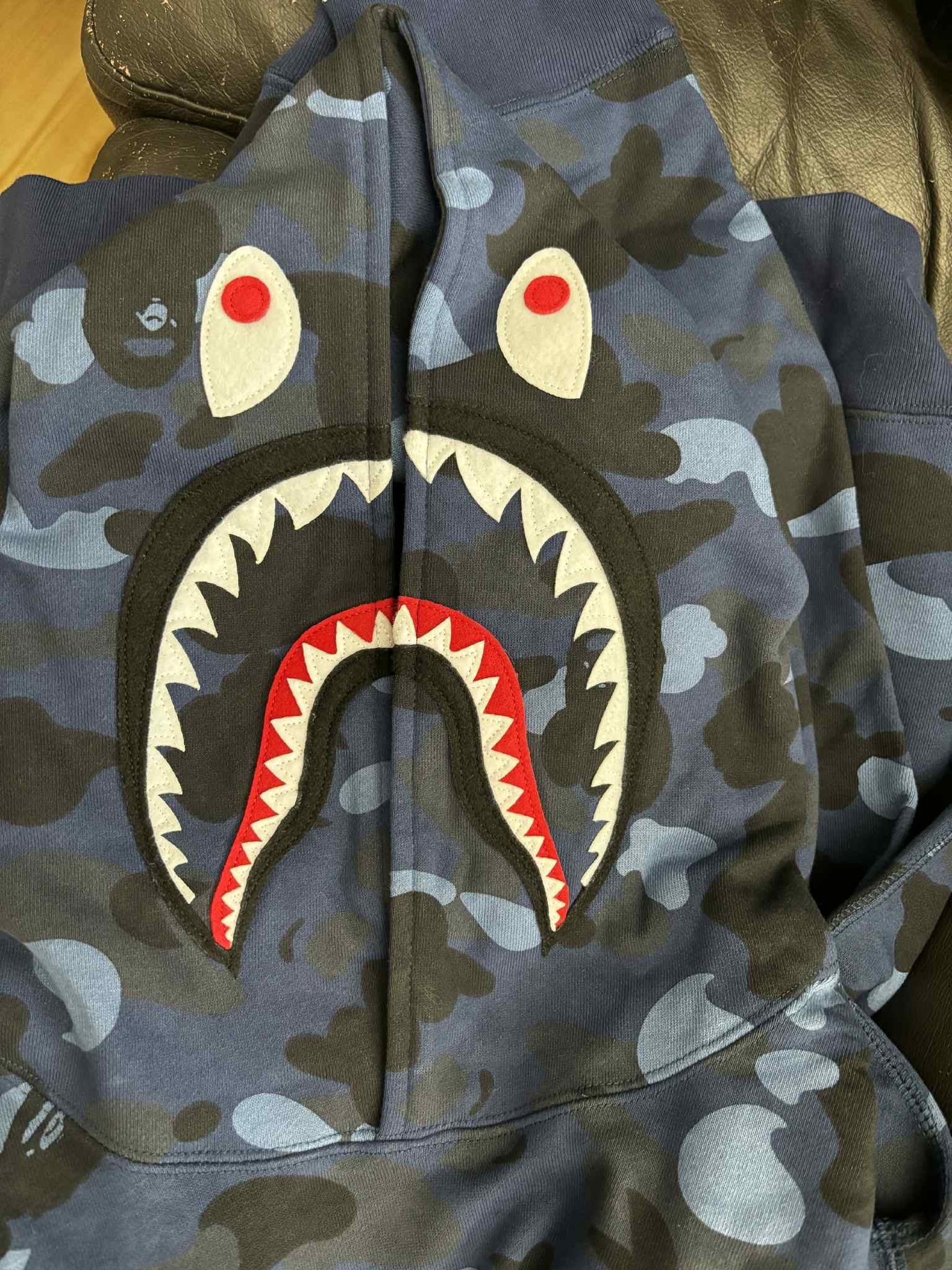 Bape A Bathing Ape Colour Camo Shark Pullover Hoodie Blue Size US XL / EU 56 / 4 - 1 Thumbnail