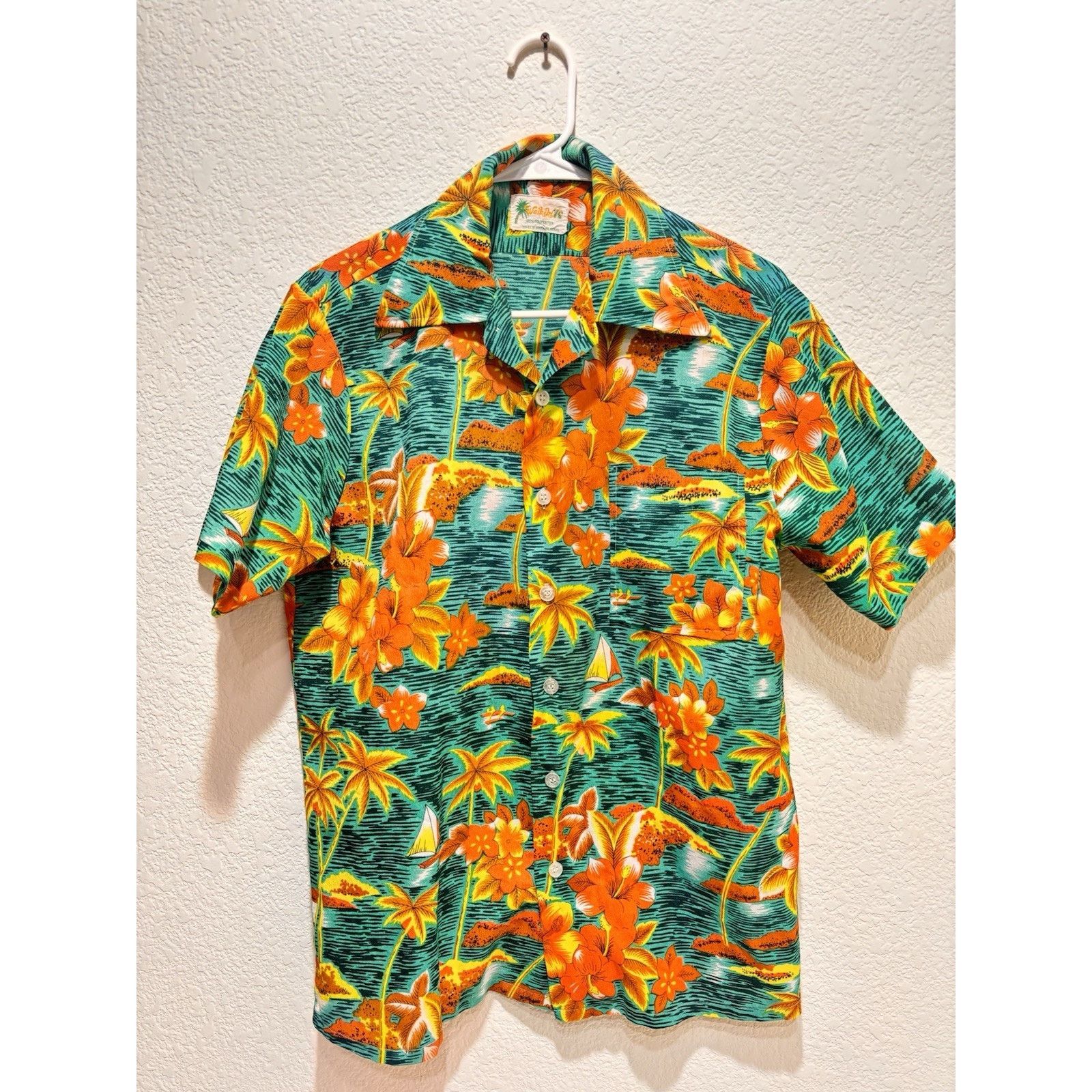 Other Waikiki 76 Hawaiian Shirt Medium Tropical Bright Wide Collar Size US M / EU 48-50 / 2 - 1 Thumbnail