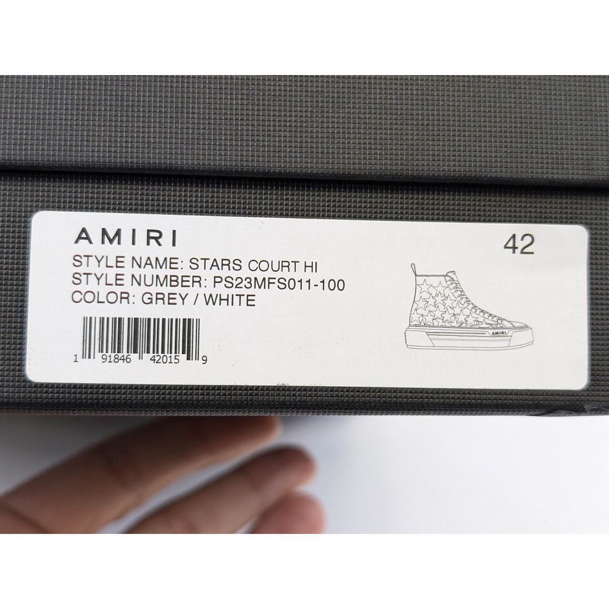 Amiri o1rshd1 Q:2 / Stars Court High-Top Sneakers in Grey / White Size US 9 / EU 42 - 22 Thumbnail