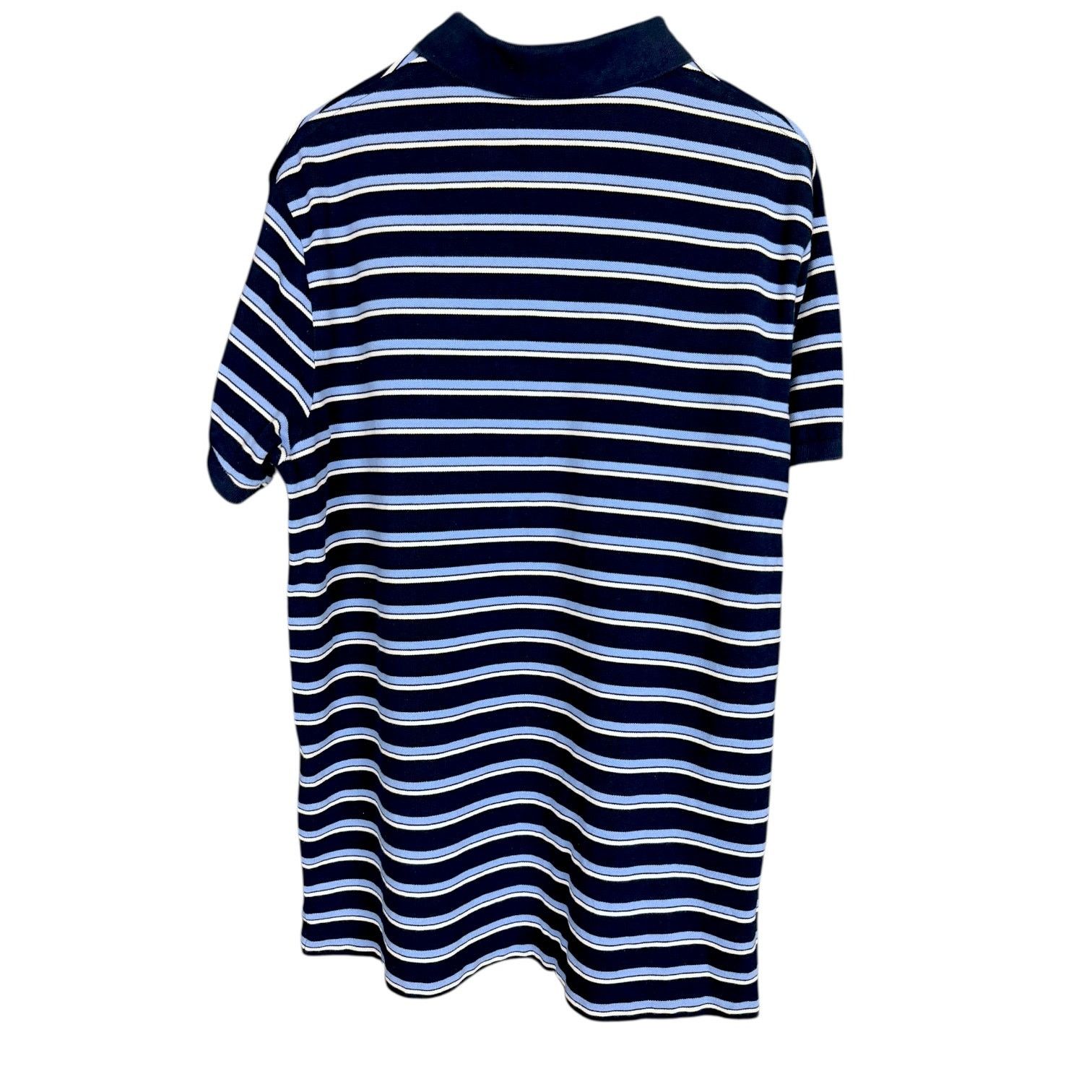 Polo Ralph Lauren Vtg Polo Ralph Lauren Blue White Striped Custom Fit Polo XL Size US XL / EU 56 / 4 - 9 Thumbnail