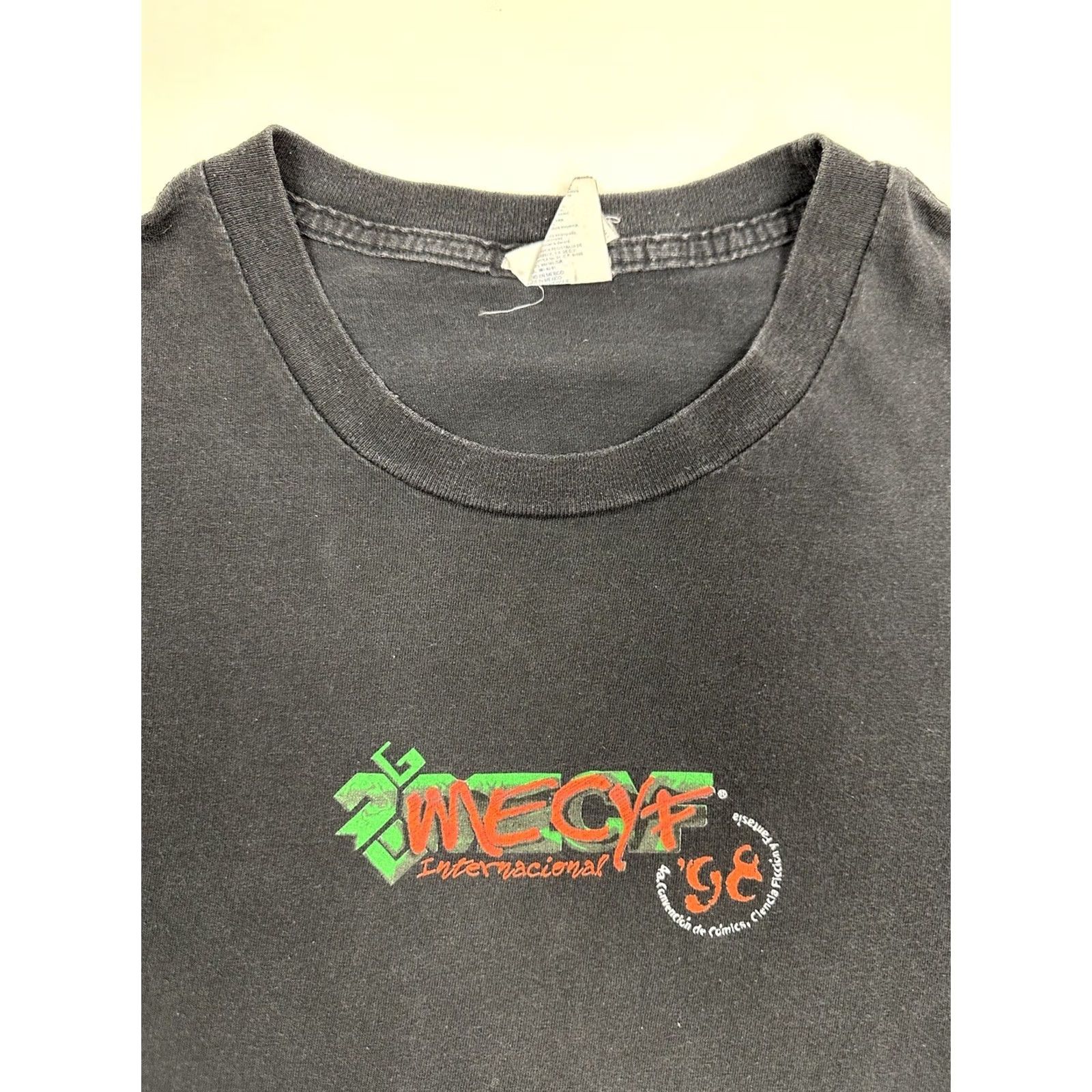 Vintage VINTAGE Clabeck 1998 Mecyf International 4th Science Fiction and Fantasy Comics Convention Tee Shirt Black XL Men Size US XL / EU 56 / 4 - 6 Thumbnail