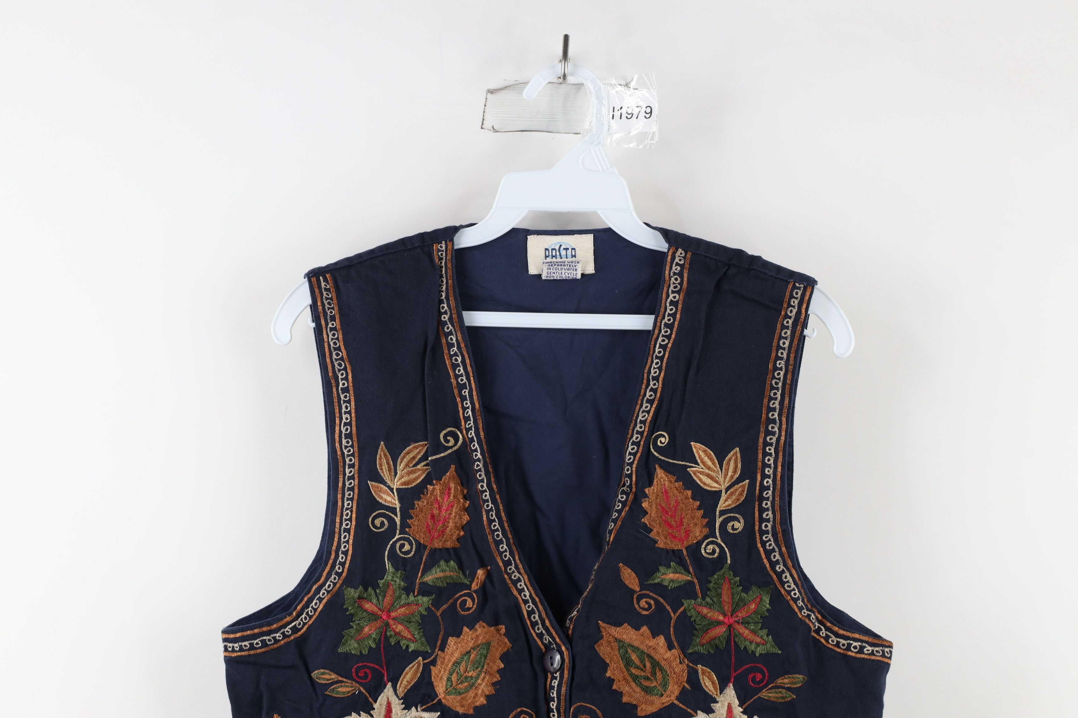 Vintage Vintage 90s Country Primitive Embroidered Flower Vest Jacket Size M / US 6-8 / IT 42-44 - 2 Thumbnail