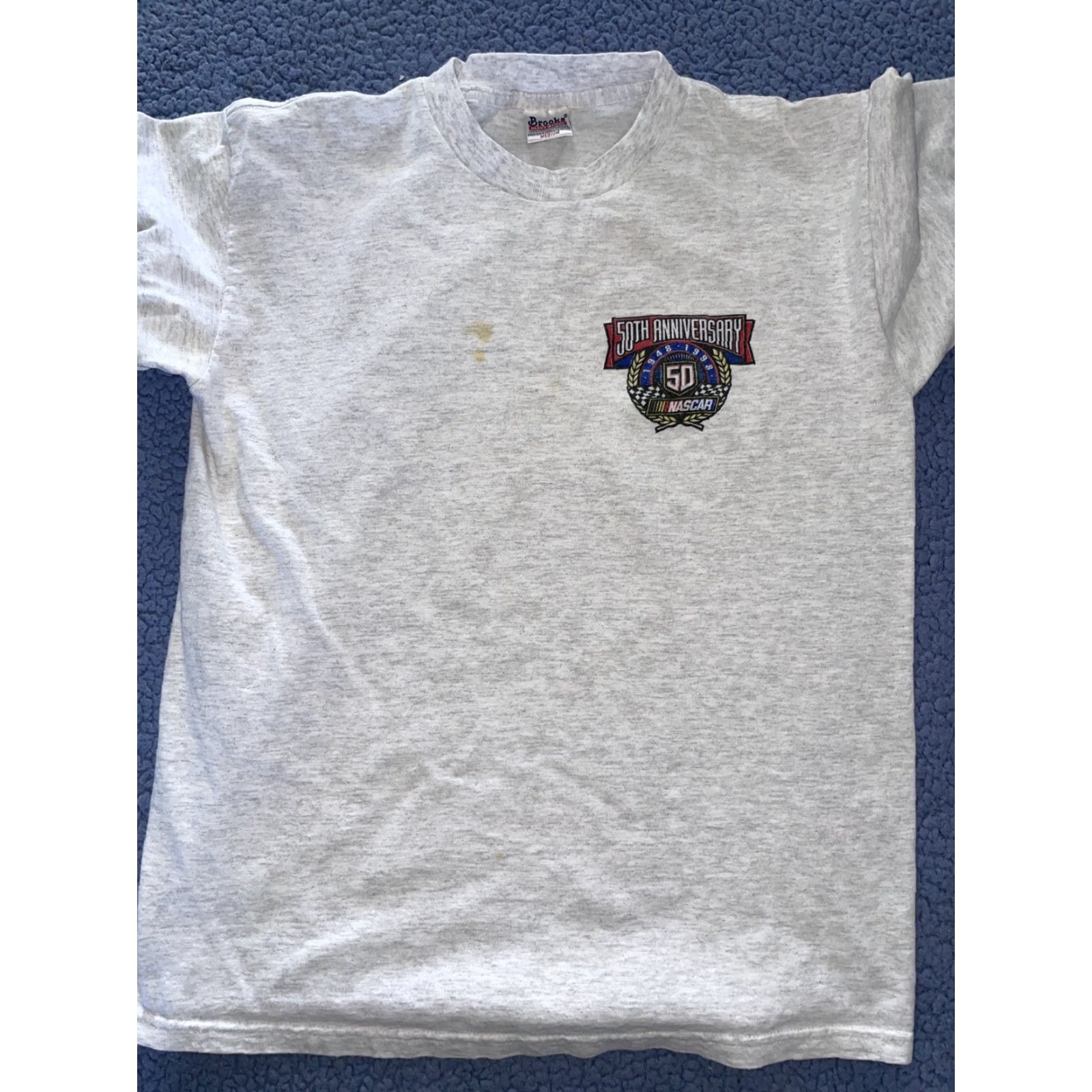 Brooks Nascar 50th anniversary t shirt heather greg Medium Mens T-Shirt Gray M Size US M / EU 48-50 / 2 - 4 Thumbnail
