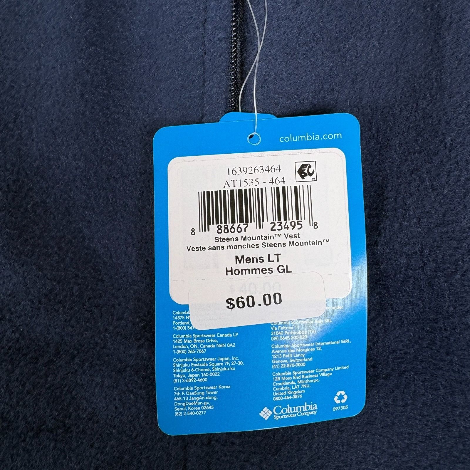 Columbia Columbia Steens Mountain Vest Mens Large Navy Fleece Full Zi Size US L / EU 52-54 / 3 - 5 Thumbnail