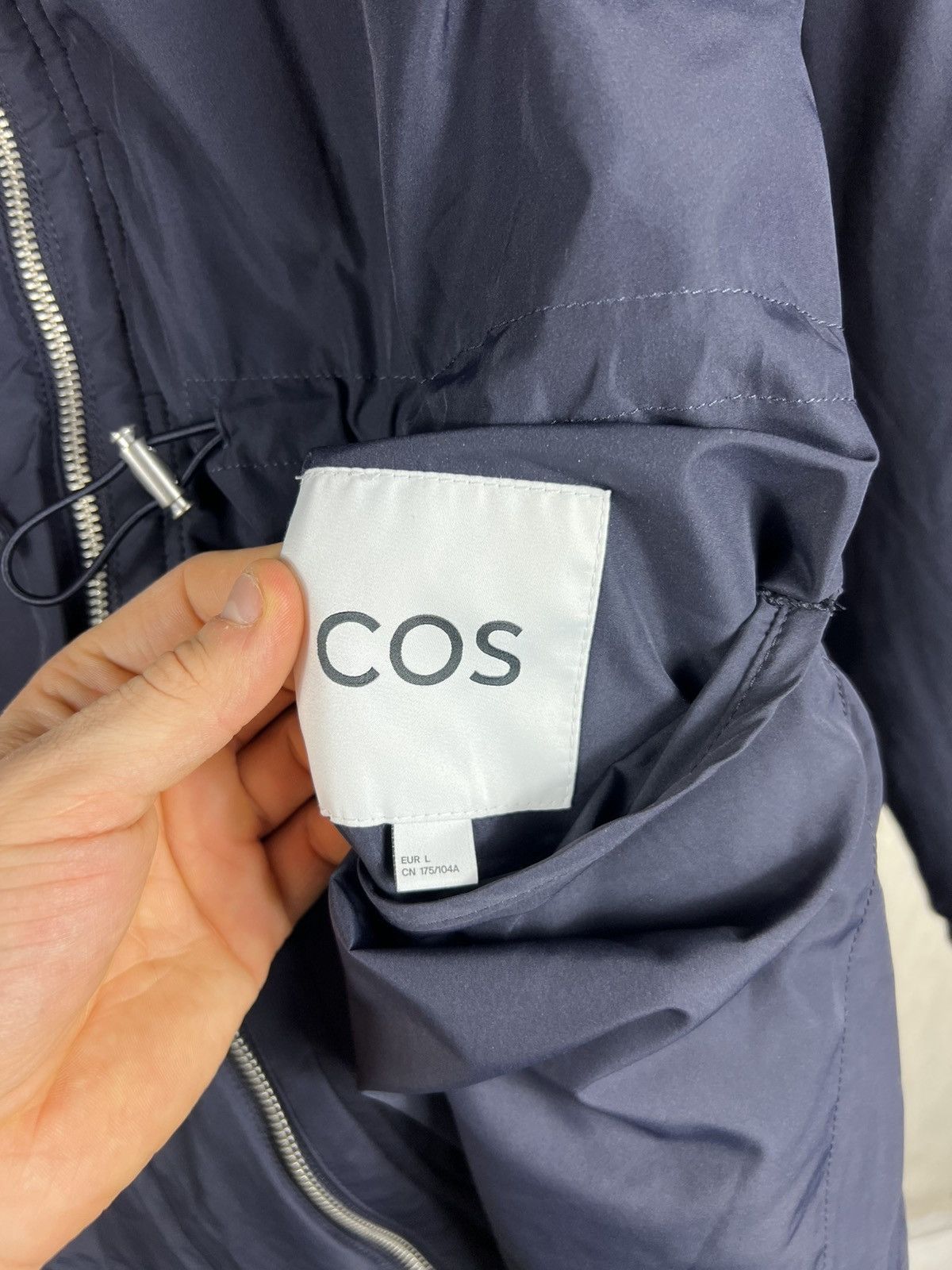 Cos COS reversible navy nylon long coat jacket double sided Size L / US 10 / IT 46 - 23 Thumbnail