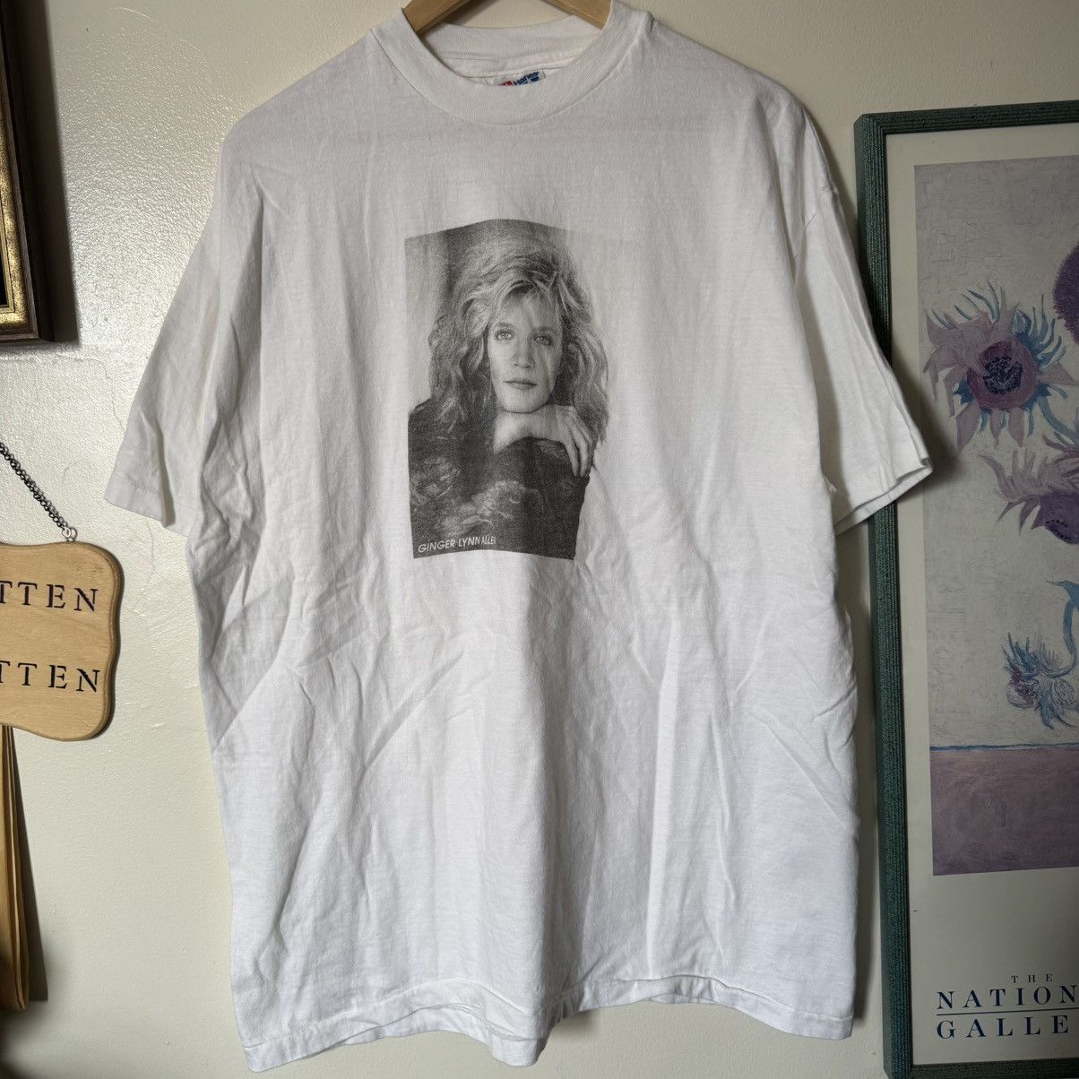 Vintage vintage 90s Ginger Lynn Allen Adult Film Star white t-shirt Size US XL / EU 56 / 4 - 1 Thumbnail