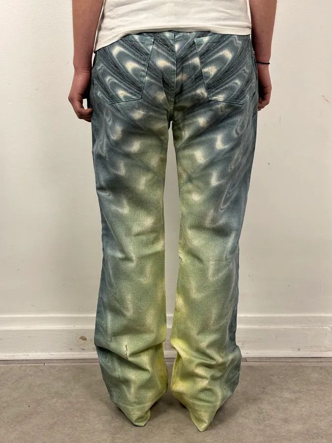 Roberto Cavalli SS2001 Roberto Cavalli Blue Denim Glitter Gradient Jeans Size 26" / US 2 / IT 38 - 4 Thumbnail