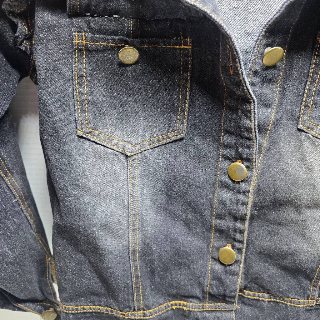 The Unbranded Brand Girls Mud Kingdom Black Ruffle Jean Jacket Size 10 Size M / US 6-8 / IT 42-44 - 4 Thumbnail