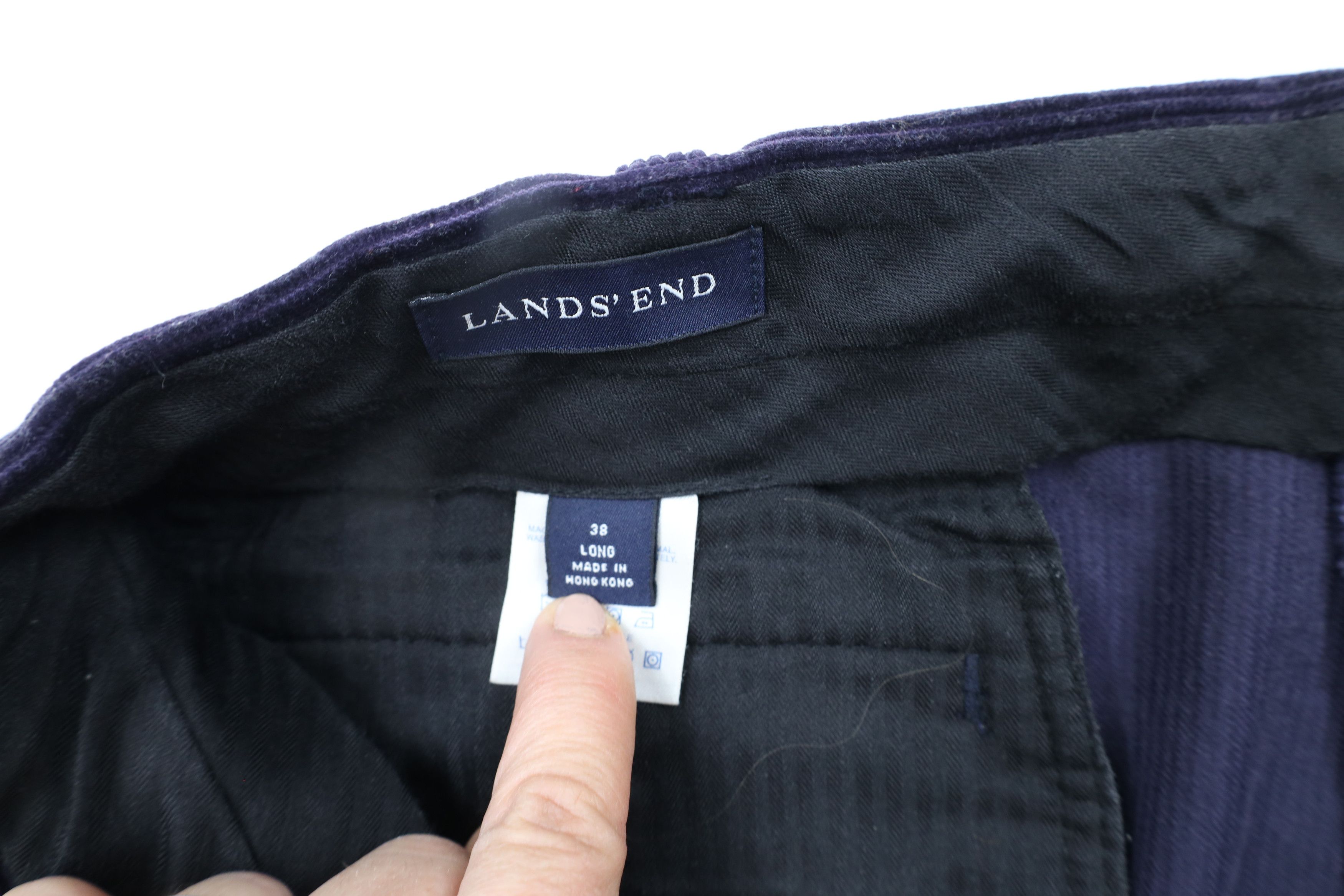 Lands' End × Vintage Vintage 90s Lands End Pleated Wide Leg Corduroy Chino Pants Size US 38 / EU 54 - 6 Thumbnail