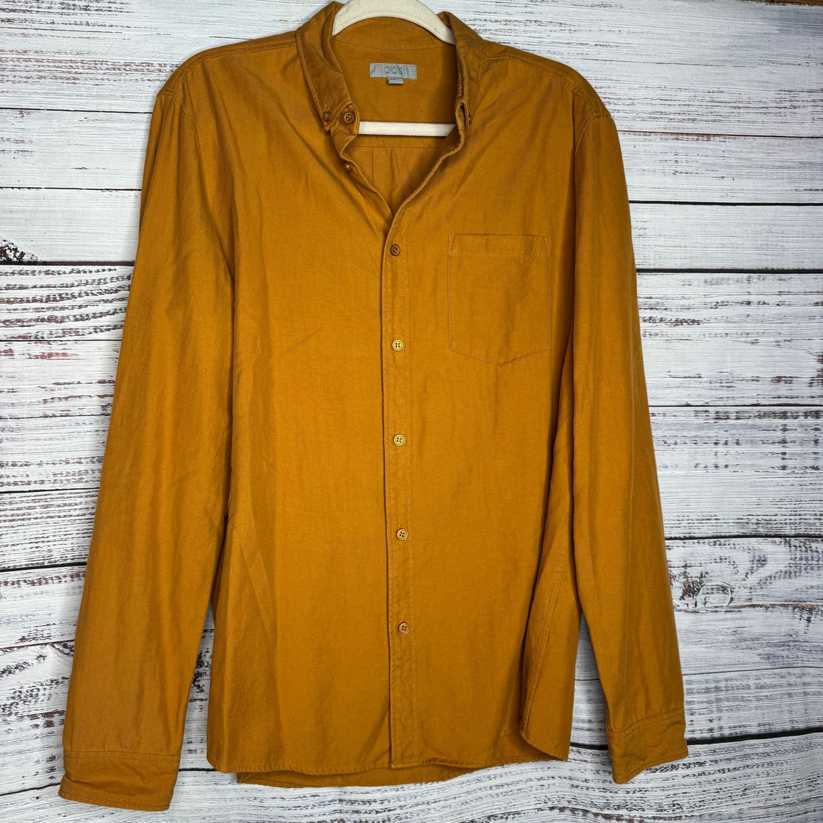 Cos COS Relaxed Fit Casual Button Down Shirt Cotton Yellow M Size US M / EU 48-50 / 2 - 2 Thumbnail