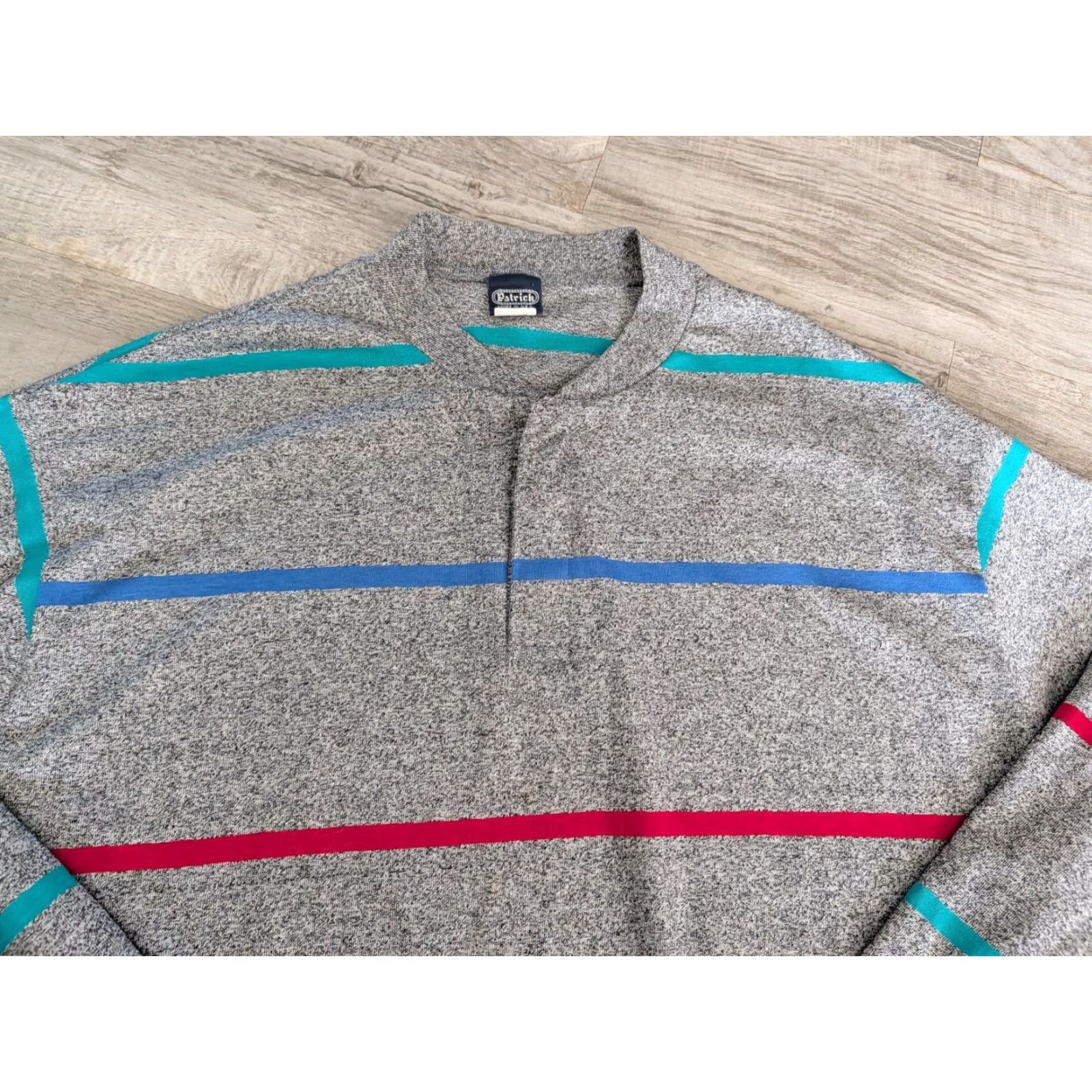 Vintage Vtg Patrick Long Sleeve Striped Henley Ribbed Shirt Size 3XL USA Made Gray Men’s T-Shirt Size US XXL / EU 58 / 5 - 6 Thumbnail