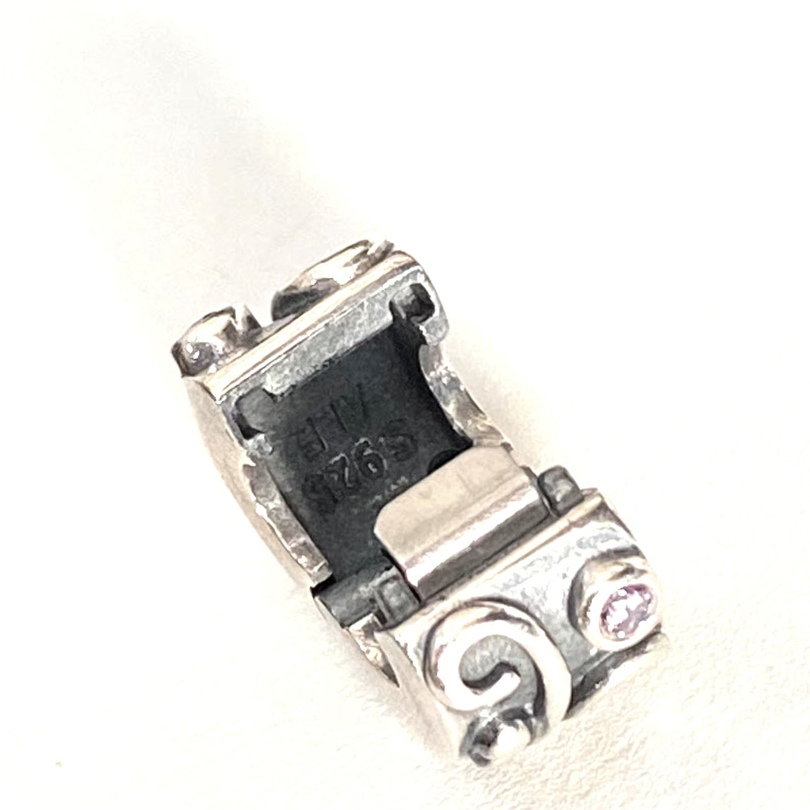 pandora Pandora Tendril Charm 925 Sterling Silver w/Cubic Zirconia Size ONE SIZE - 4 Thumbnail