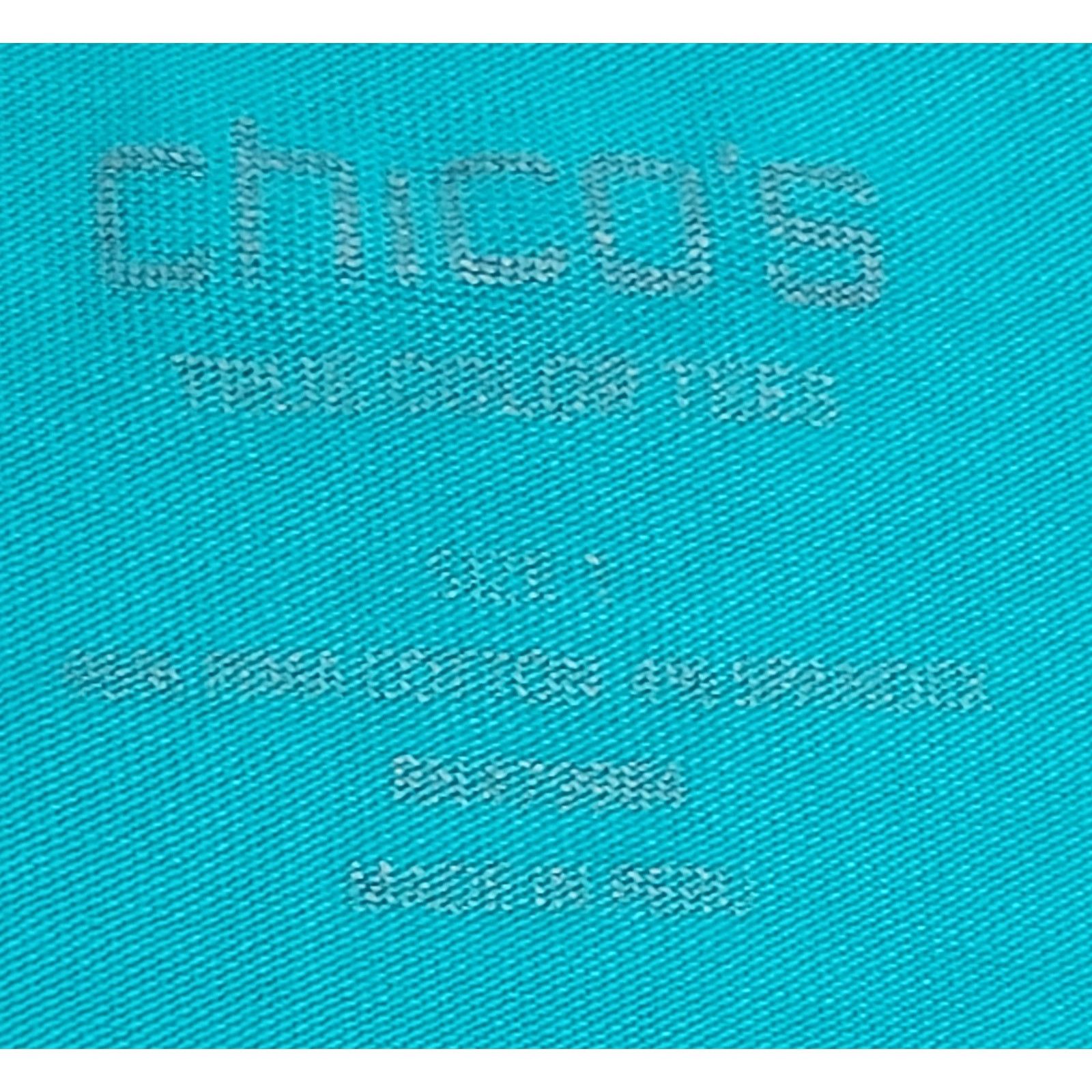 Other Chico's Teal True Color Tee Slub Knit Top 1 Medium Stretch Size M / US 6-8 / IT 42-44 - 3 Thumbnail