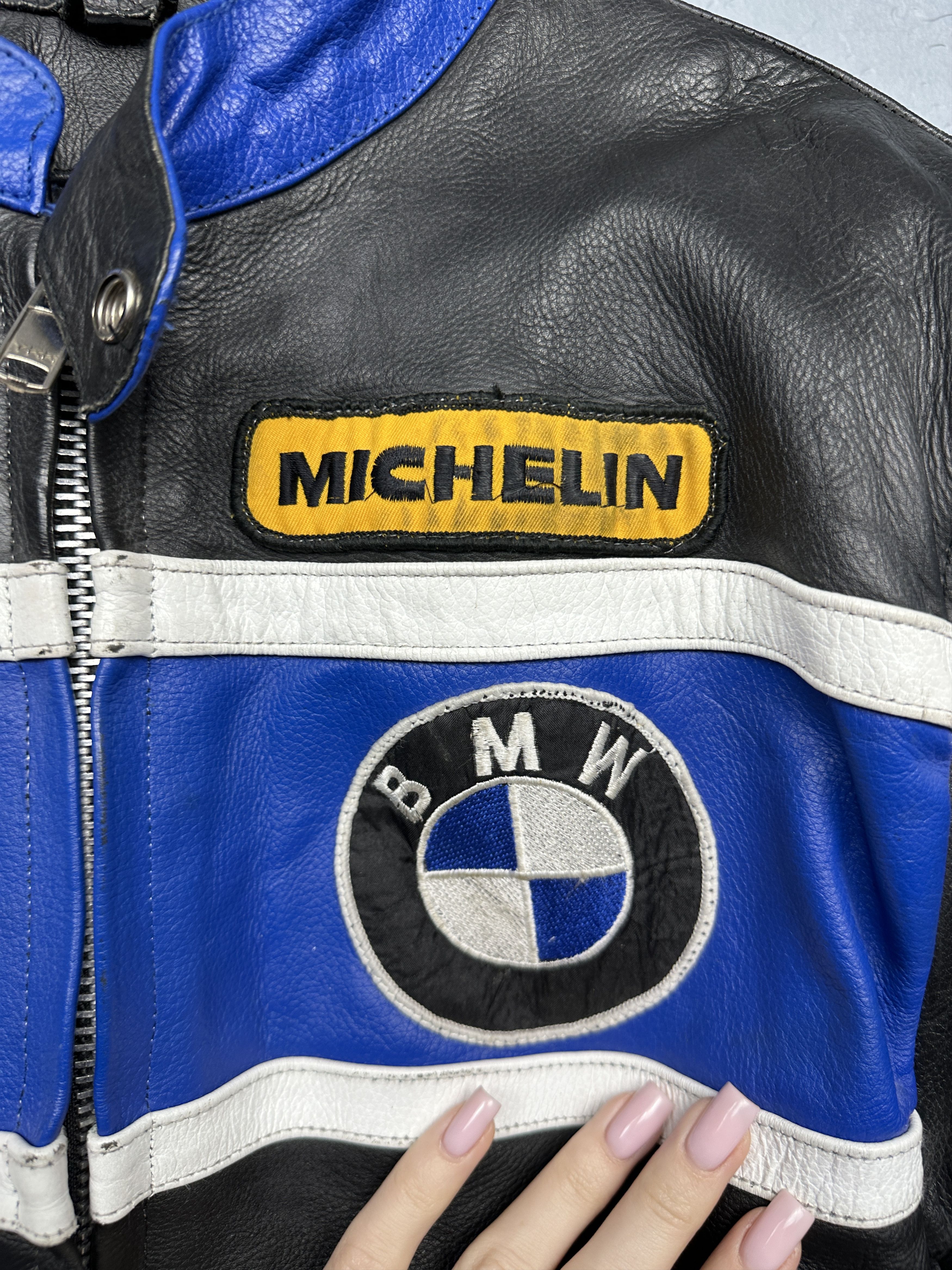 BMW BMW 90s Vintage Mens Motorcycle Leather Jacket Size US L / EU 52-54 / 3 - 7 Thumbnail