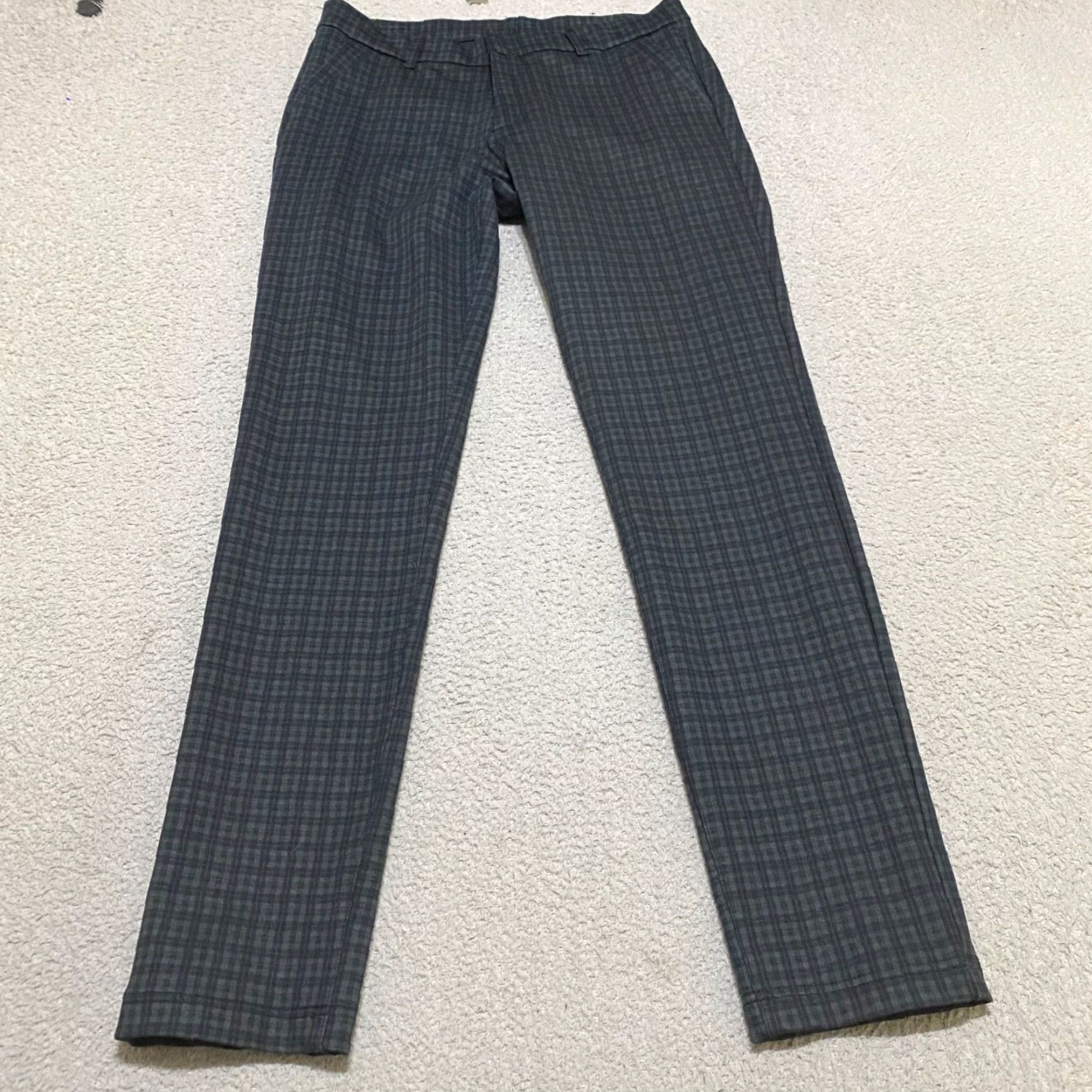 Vintage KUT from the Kloth Womens Pants 12 Gray Plaid Stretch Skinny Mid Rise Chino Womens Size 34" / US 12 / IT 48 - 2 Thumbnail