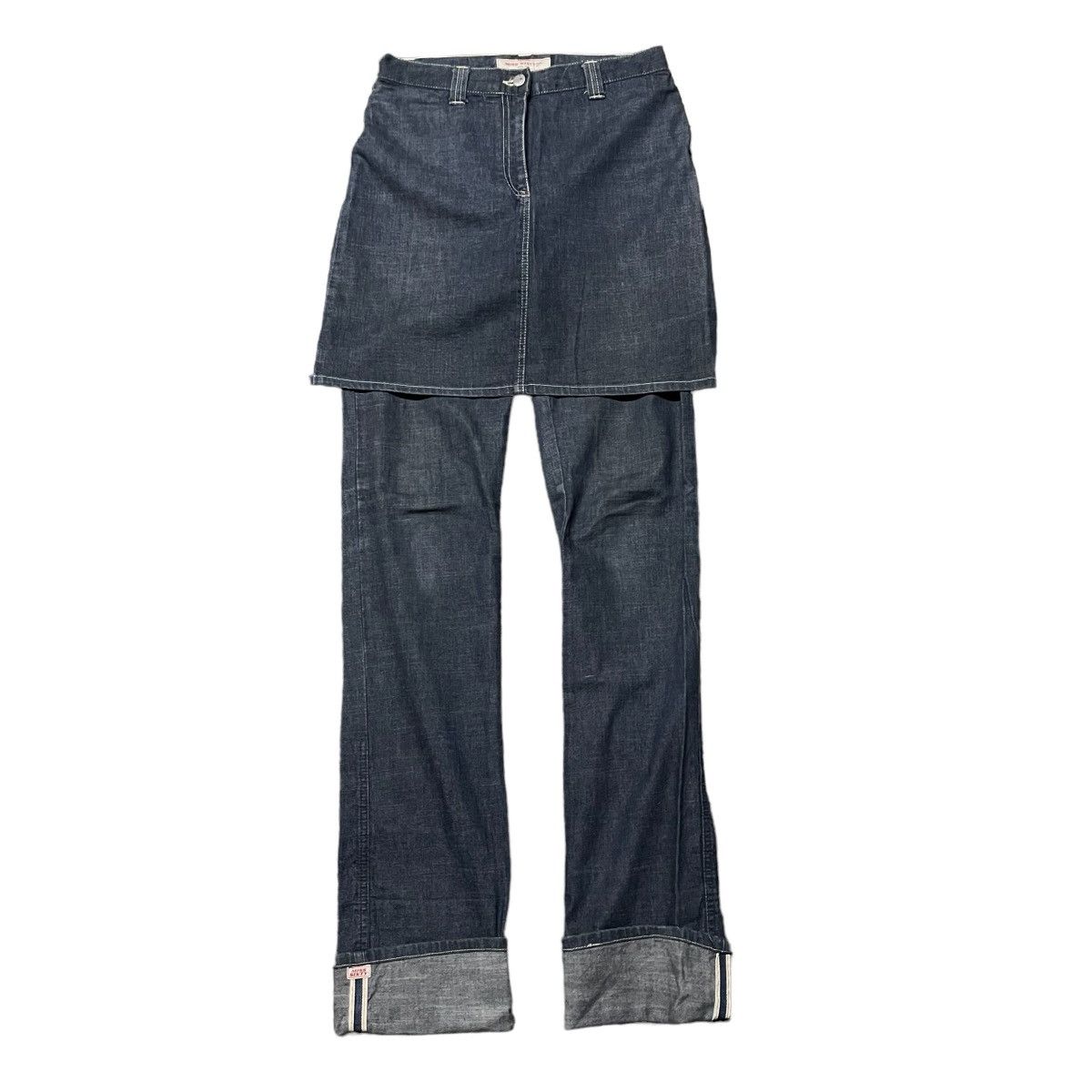 Designer × Miss Sixty 💥- Miss Sixty Selvedge Strechy Jeans With Skirt Size 28" / US 6 / IT 42 - 1 Thumbnail