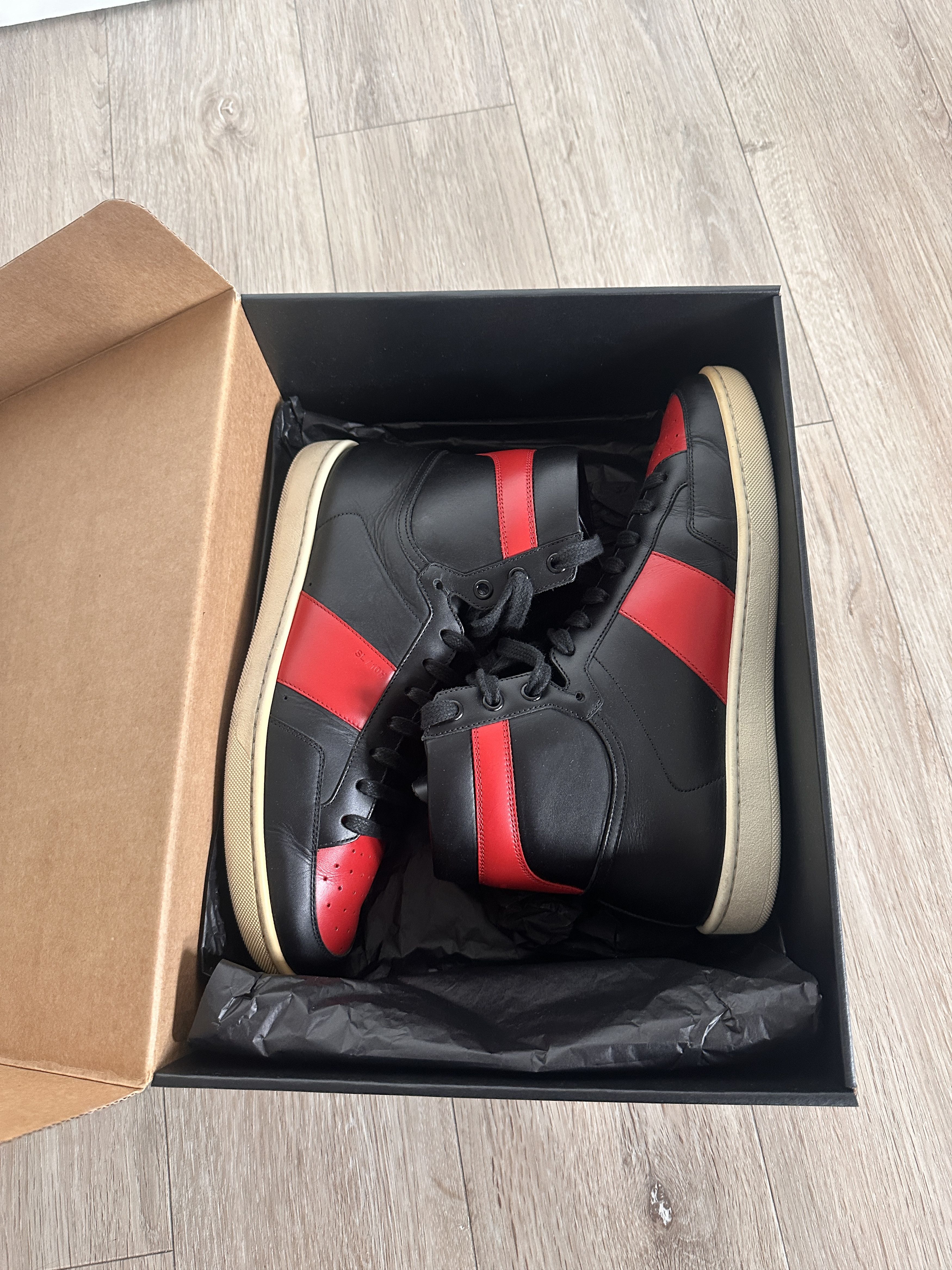 Saint Laurent Paris SL10H Red/Black Hightops Size US 8 / EU 41 - 8 Thumbnail