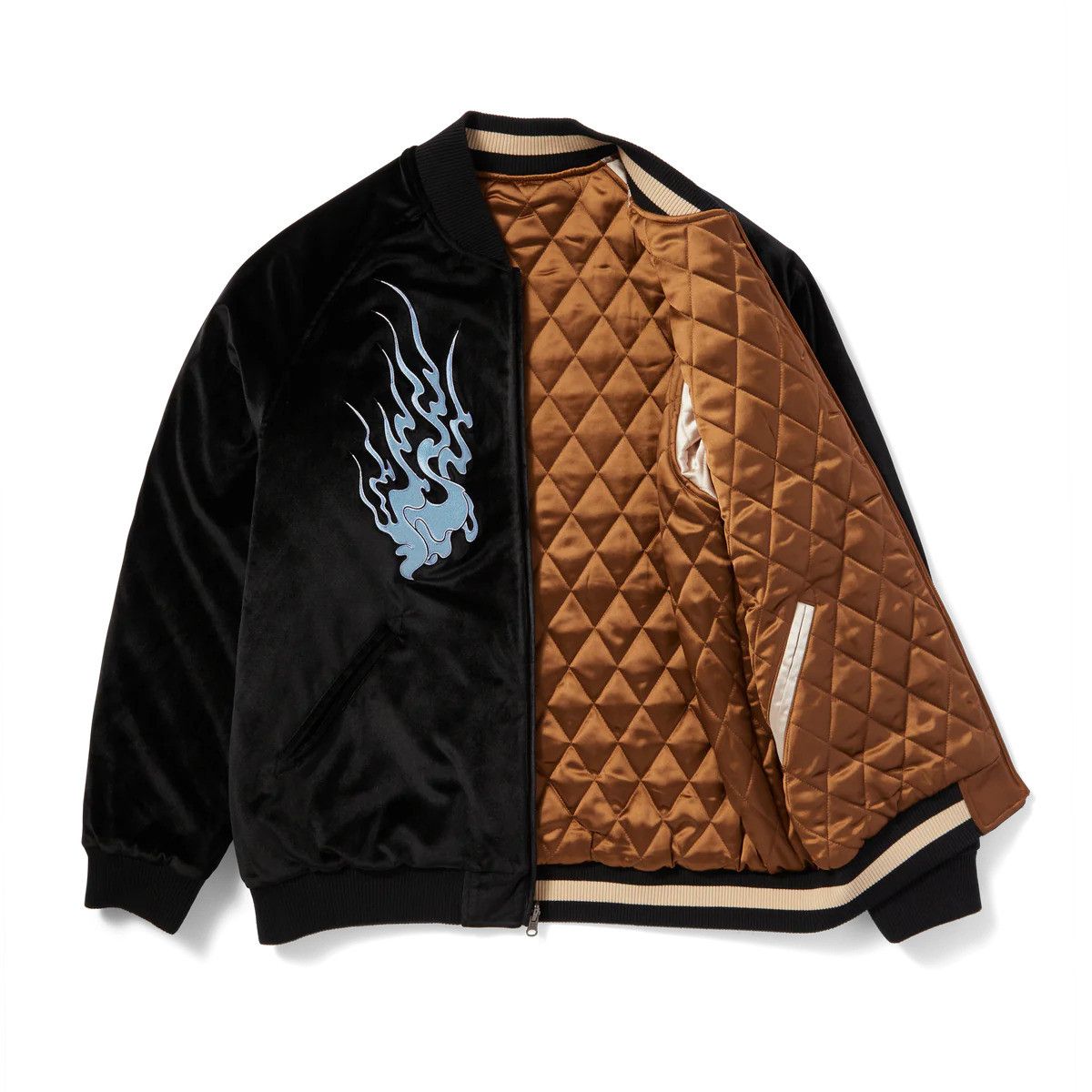 Huf Huf Destructive Skajyan Reversible Bomber Jacket Fire Water Size US L / EU 52-54 / 3 - 2 Thumbnail