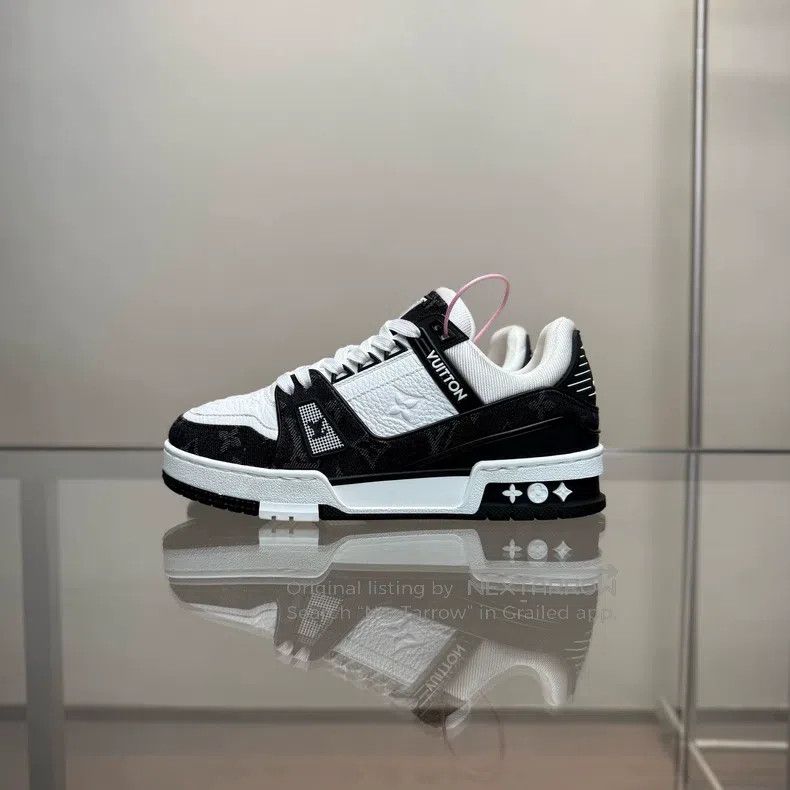 Louis Vuitton Louis Vuitton Trainer Black and White Denim shoes Size US 6 / IT 36 - 2 Thumbnail