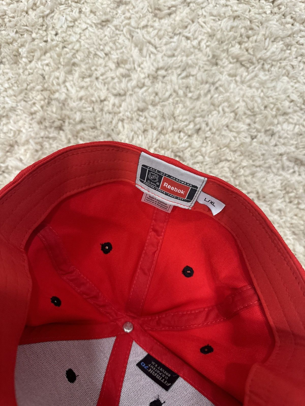 Reebok Vintage Reebok NHL Chicago Blackhawks Cap Red Size ONE SIZE - 6 Thumbnail