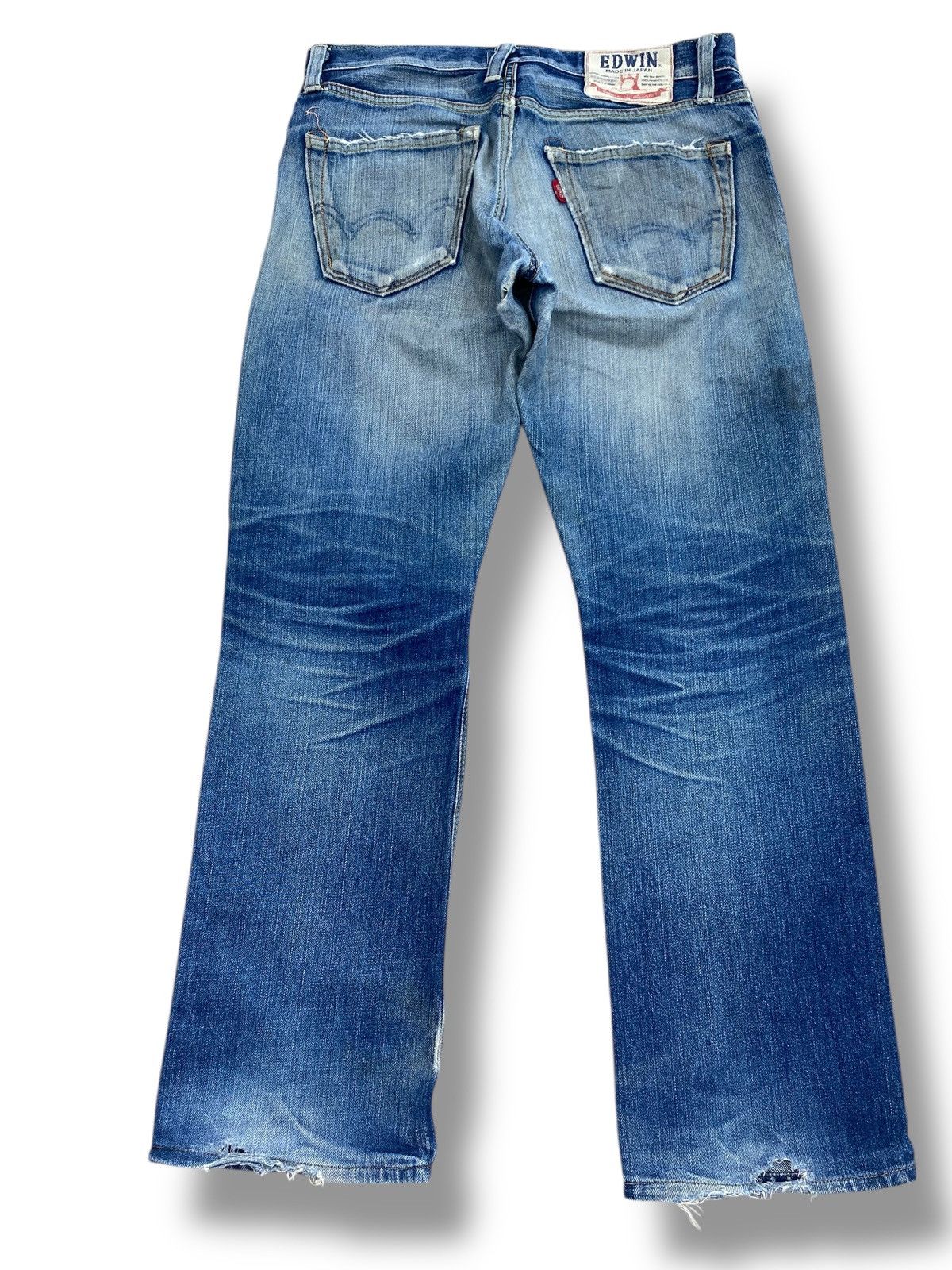 Edwin Edwin Whiskers Ripped Style Straight Cut Jeans Size US 32 / EU 48 - 3 Thumbnail