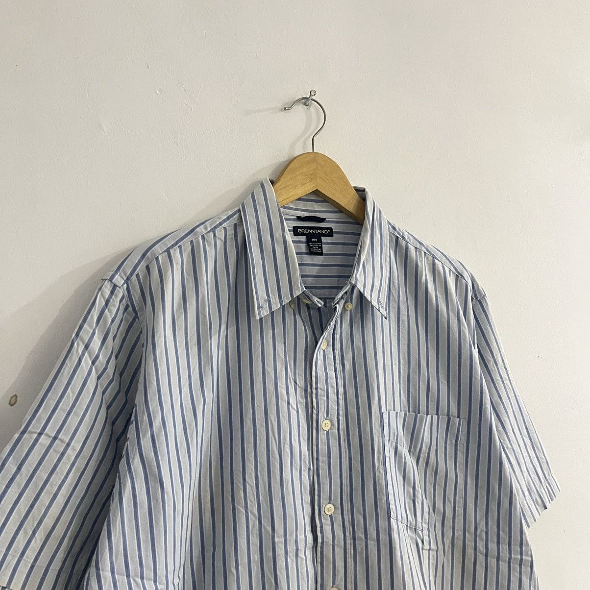 Japanese Brand brenntano - striped ss button up shirt Size US L / EU 52-54 / 3 - 3 Thumbnail