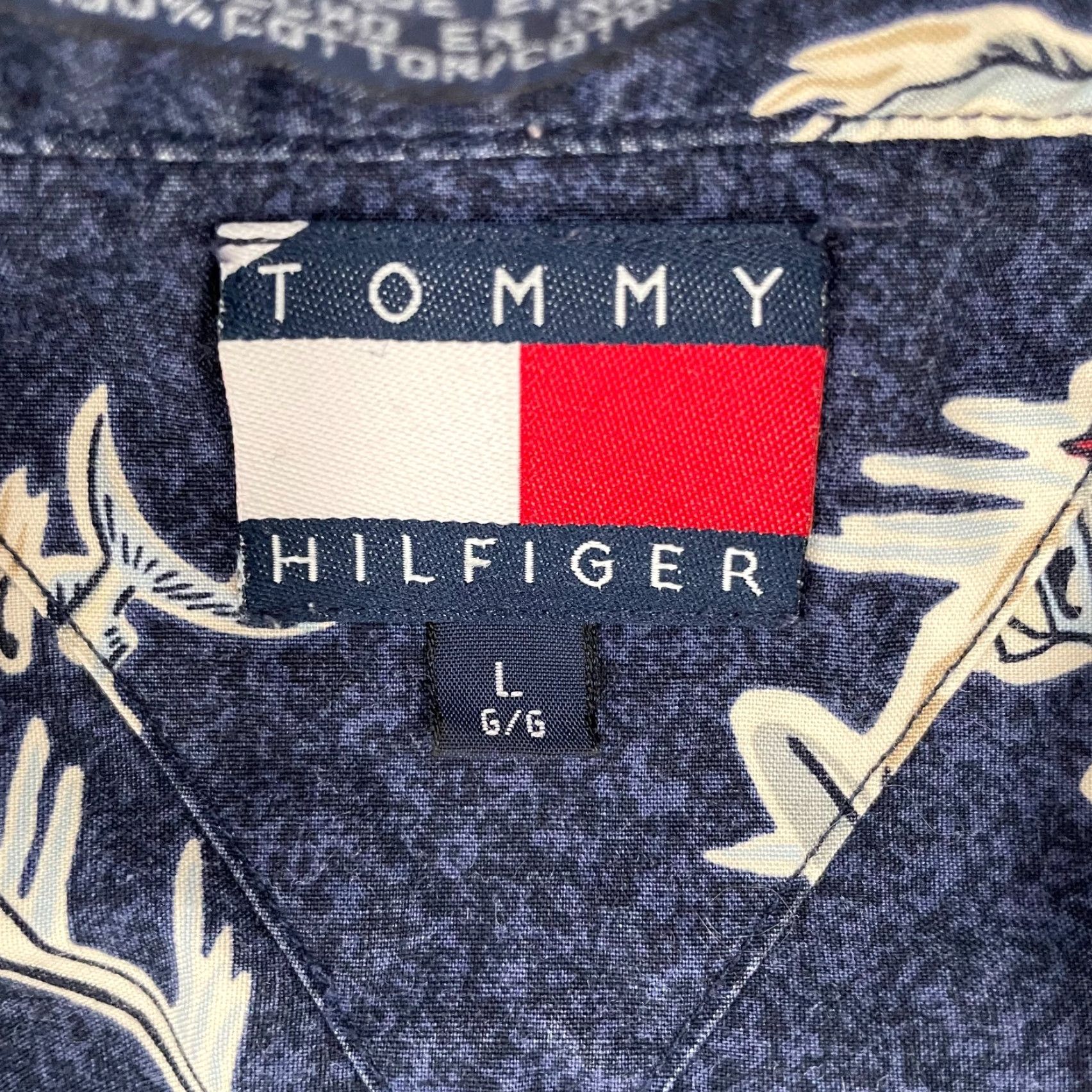 Tommy Hilfiger VINTAGE Tommy Hilfiger Shirt Adult Large Blue Fish Marlin Nautical 90s Mens L Size US L / EU 52-54 / 3 - 6 Thumbnail